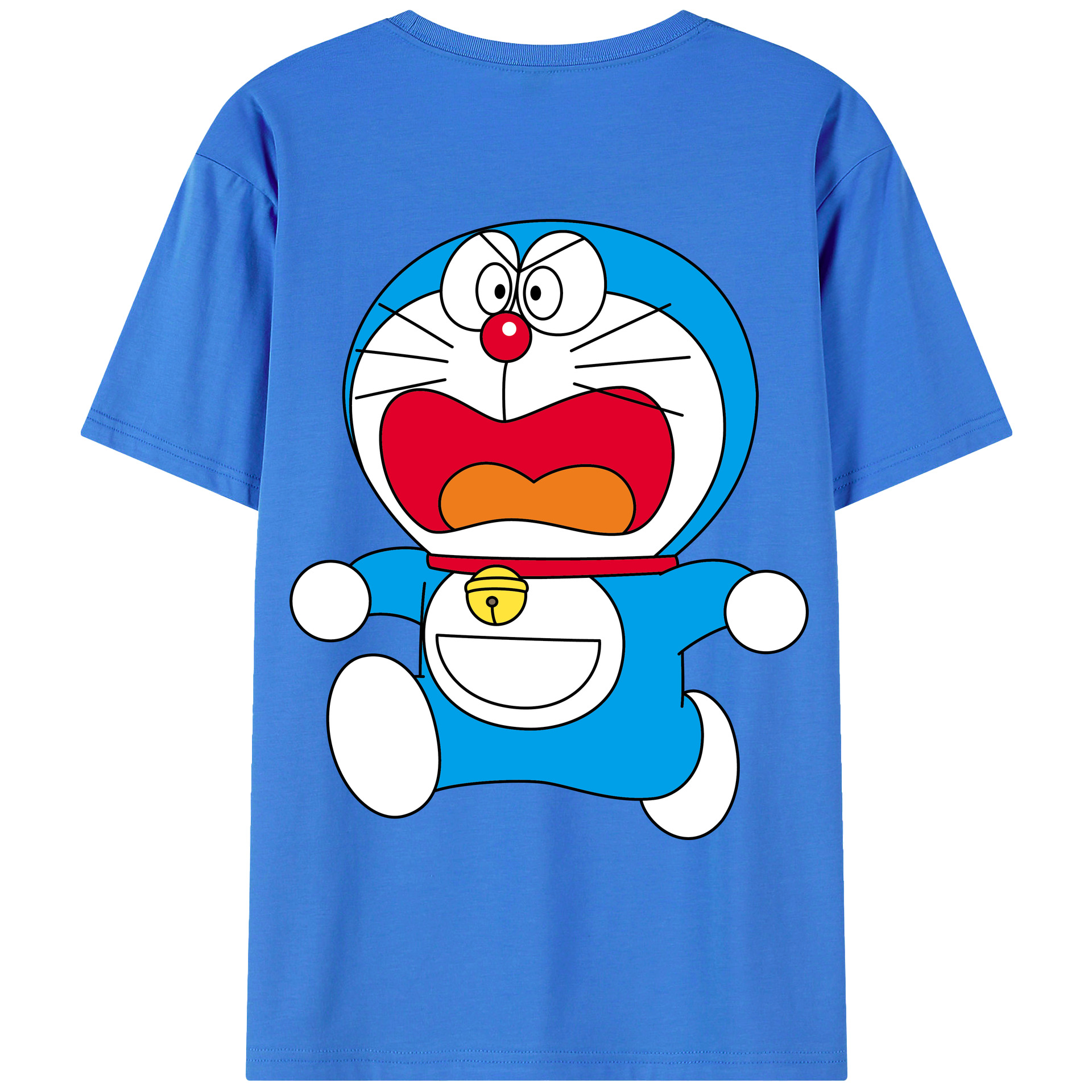 （画像用） ドラえもん Doraemon 綿100％ メンズ半袖Tシャツ（バックプリント） 通気性