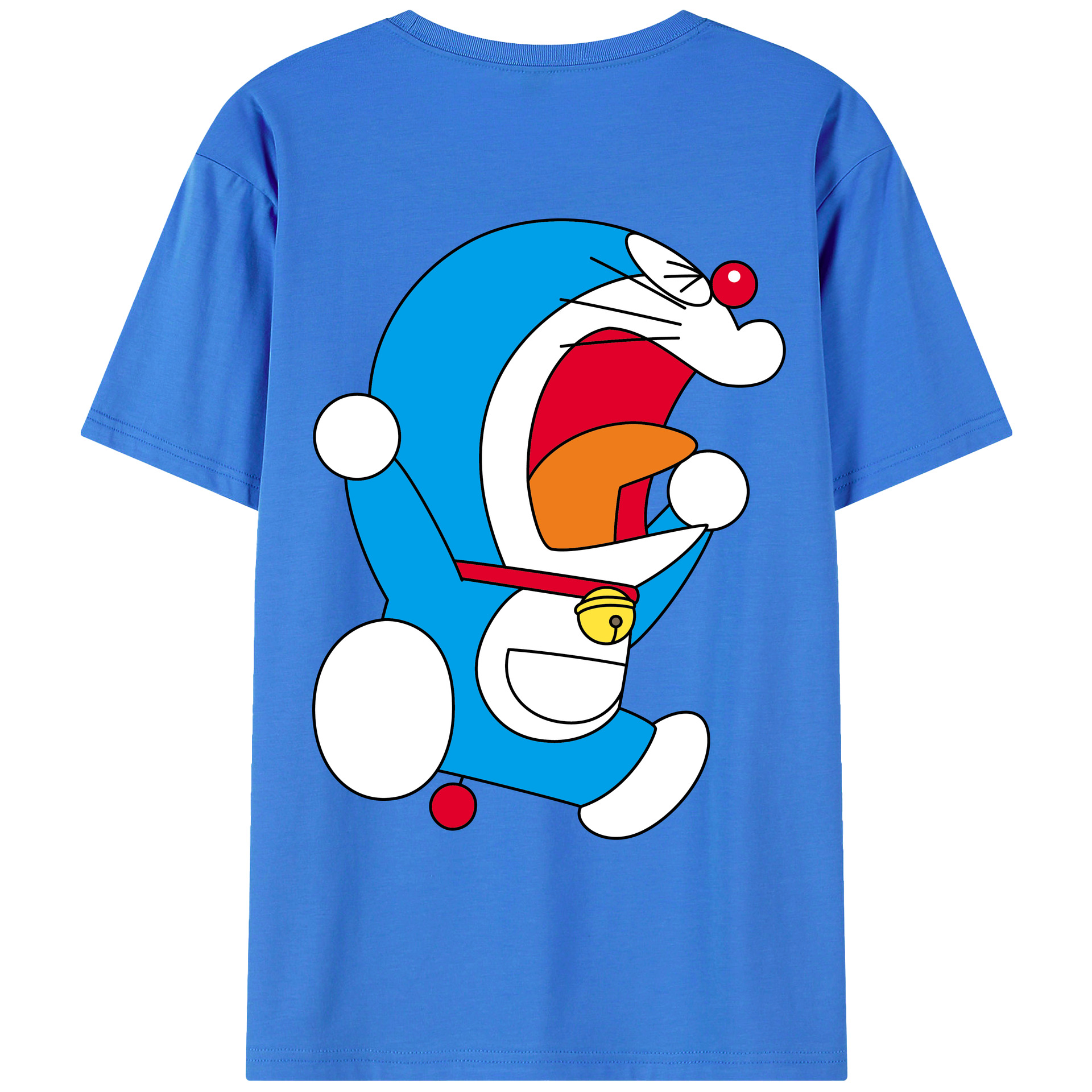 （画像用） ドラえもん Doraemon 綿100％ メンズ半袖Tシャツ（バックプリント） 通気性