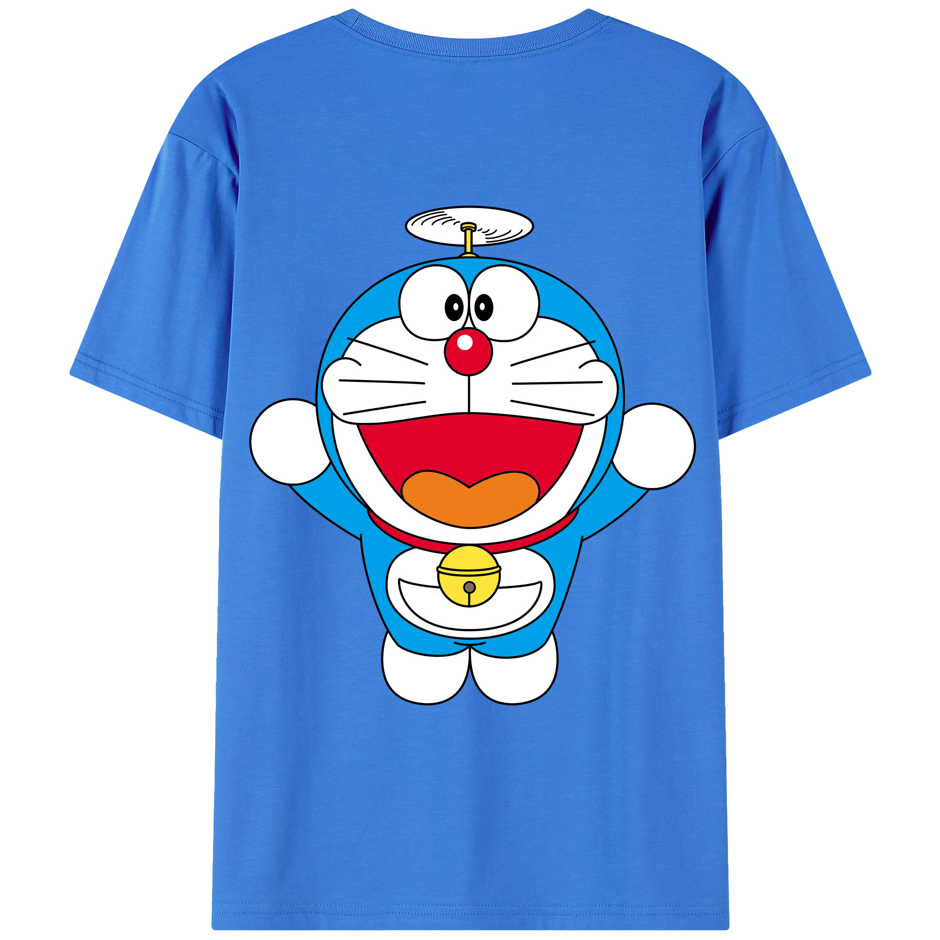 （画像用） ドラえもん Doraemon 綿100％ メンズ半袖Tシャツ（バックプリント） 通気性
