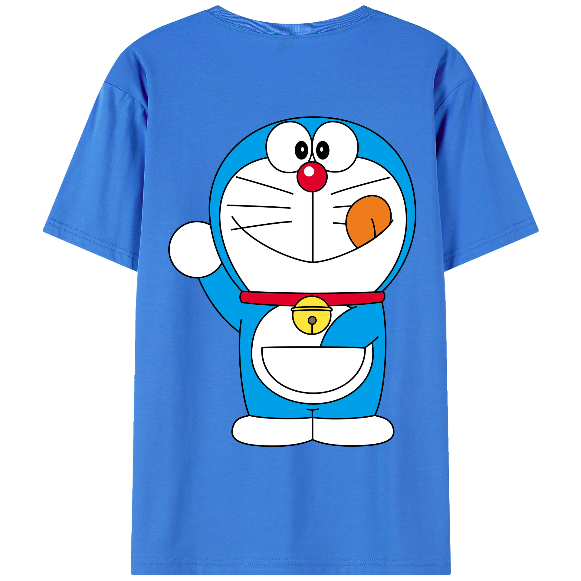（画像用） ドラえもん Doraemon 綿100％ メンズ半袖Tシャツ（バックプリント） 通気性