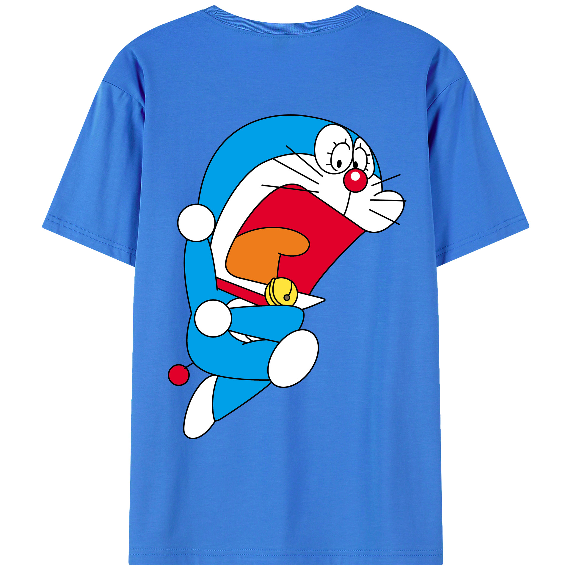 （画像用） ドラえもん Doraemon 綿100％ メンズ半袖Tシャツ（バックプリント） 通気性