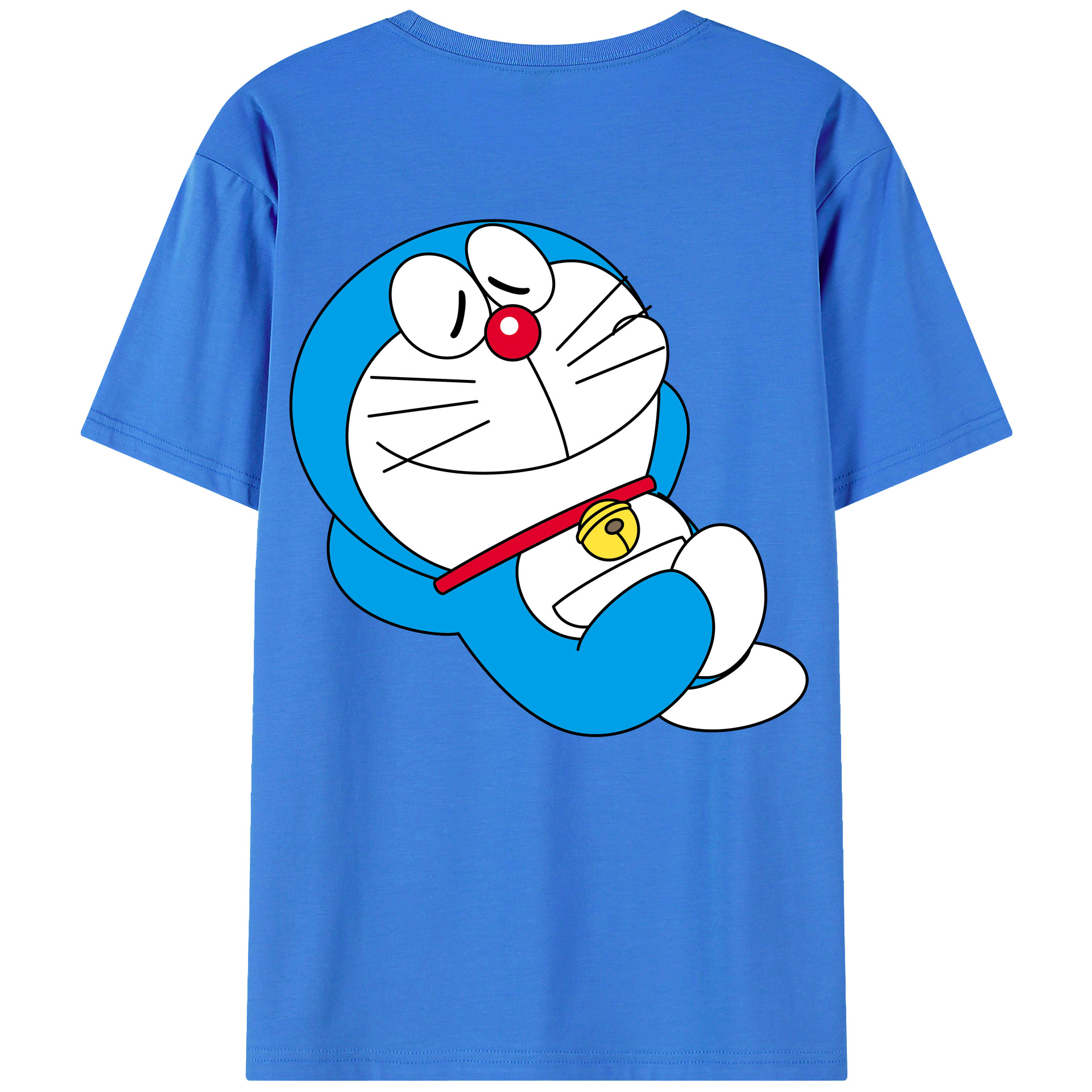 （画像用） ドラえもん Doraemon 綿100％ メンズ半袖Tシャツ（バックプリント） 通気性