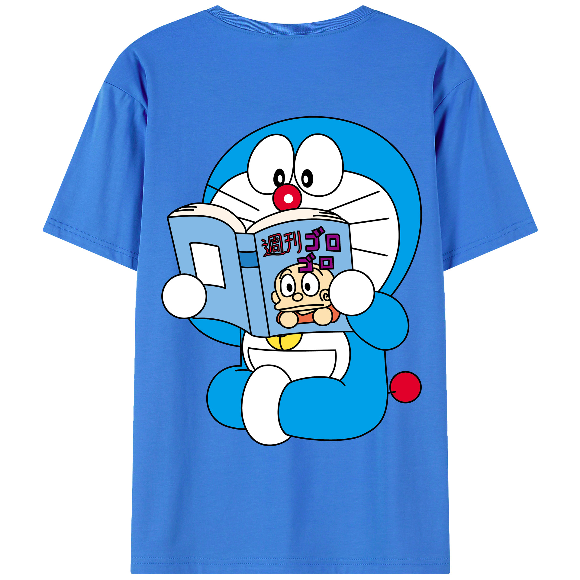 （画像用） ドラえもん Doraemon 綿100％ メンズ半袖Tシャツ（バックプリント） 通気性