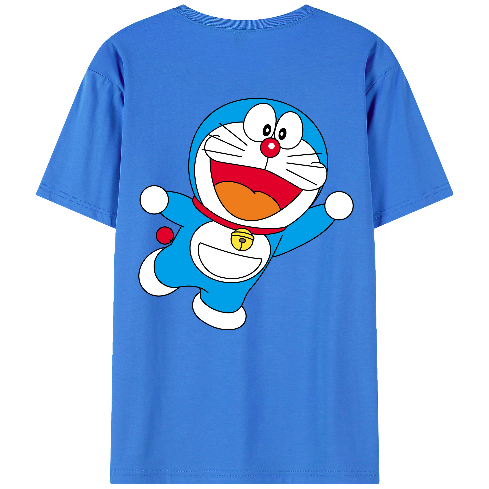（画像用） ドラえもん Doraemon 綿100％ メンズ半袖Tシャツ（バックプリント） 通気性