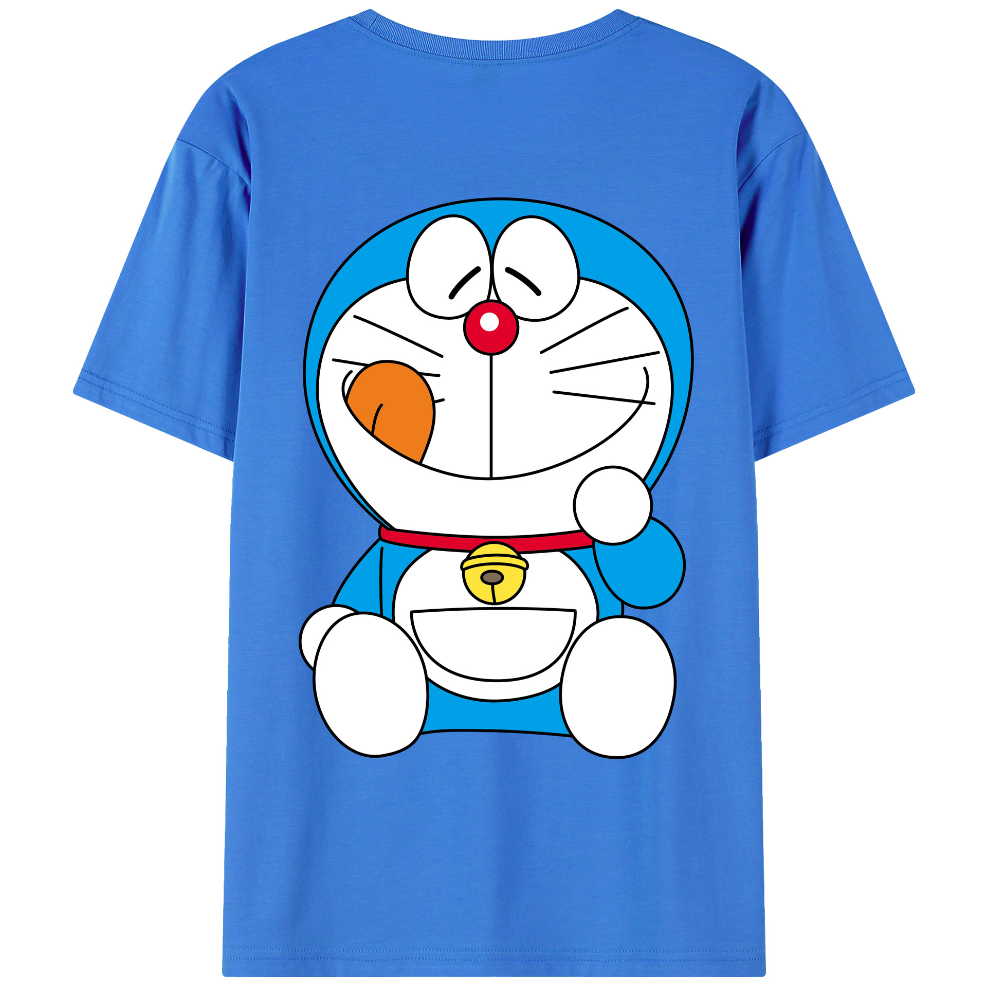 （画像用） ドラえもん Doraemon 綿100％ メンズ半袖Tシャツ（バックプリント） 通気性
