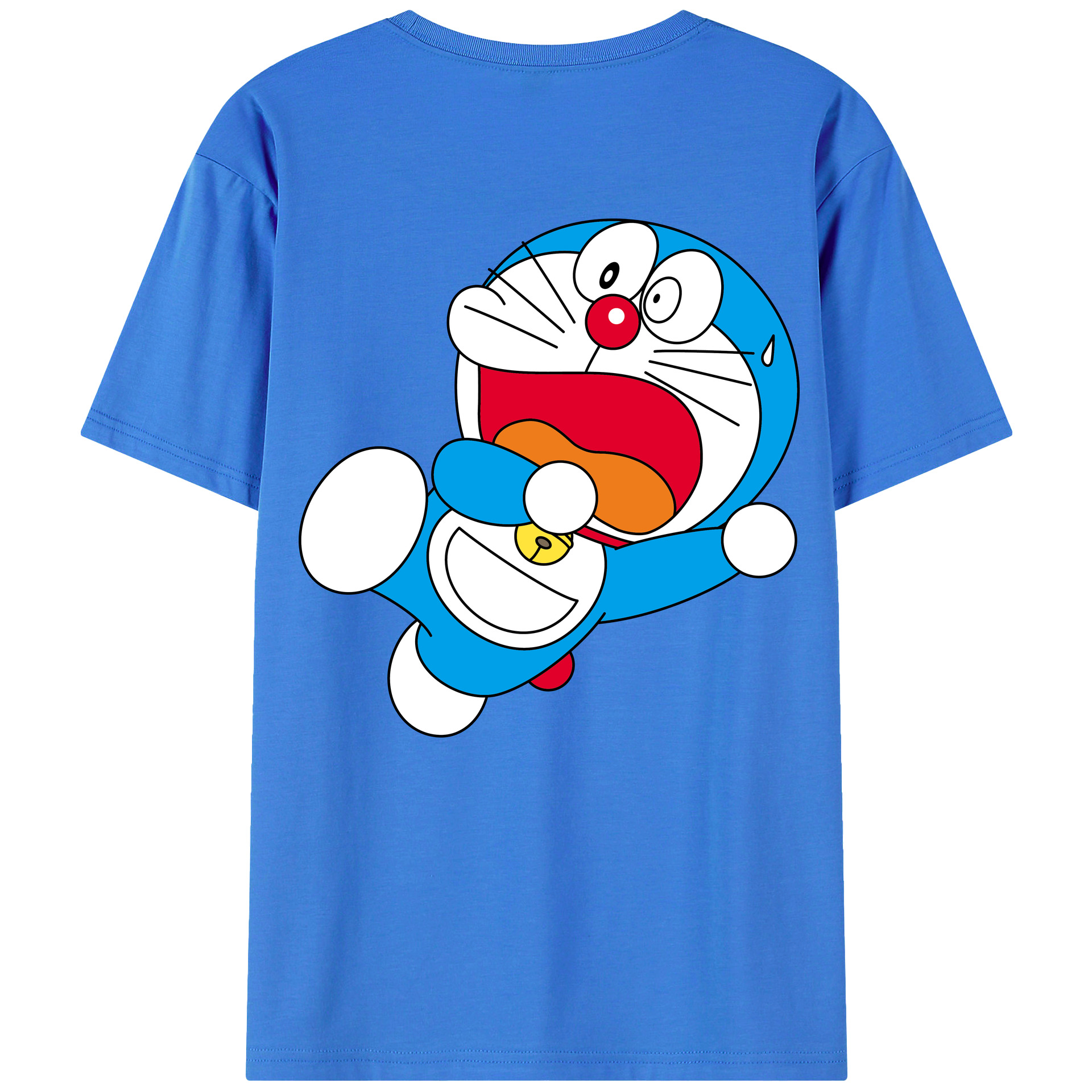 （画像用） ドラえもん Doraemon 綿100％ メンズ半袖Tシャツ（バックプリント） 通気性
