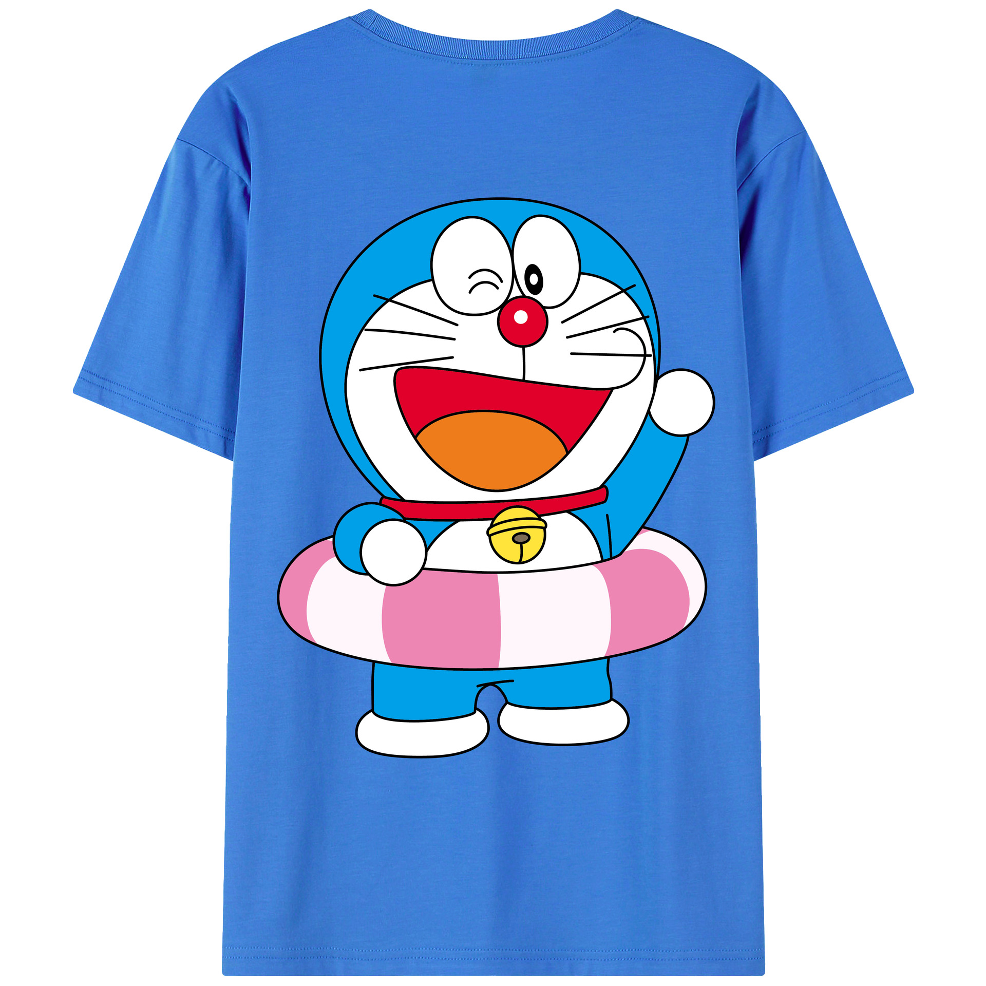 （画像用） ドラえもん Doraemon 綿100％ メンズ半袖Tシャツ（バックプリント） 通気性