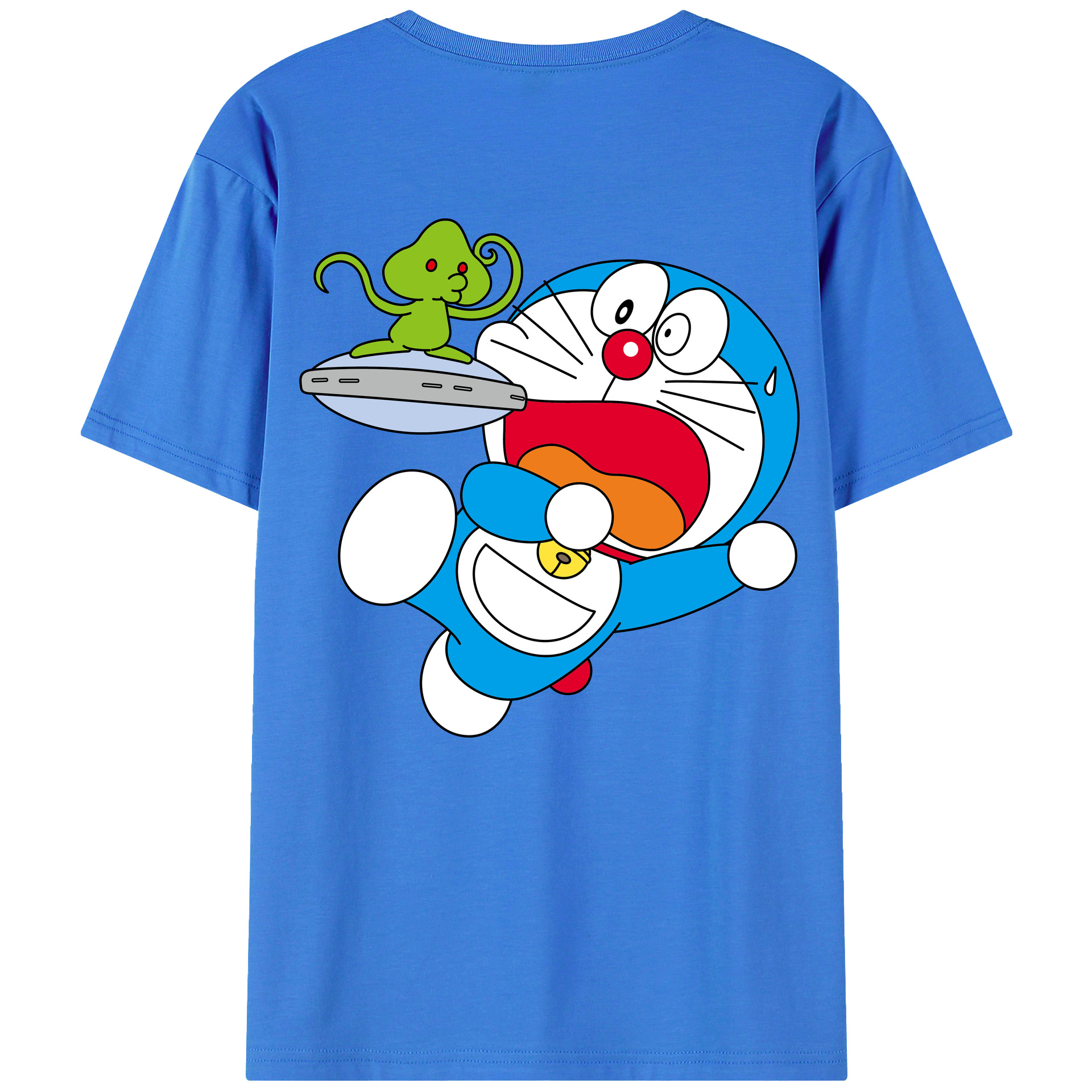 （画像用） ドラえもん Doraemon 綿100％ メンズ半袖Tシャツ（バックプリント） 通気性