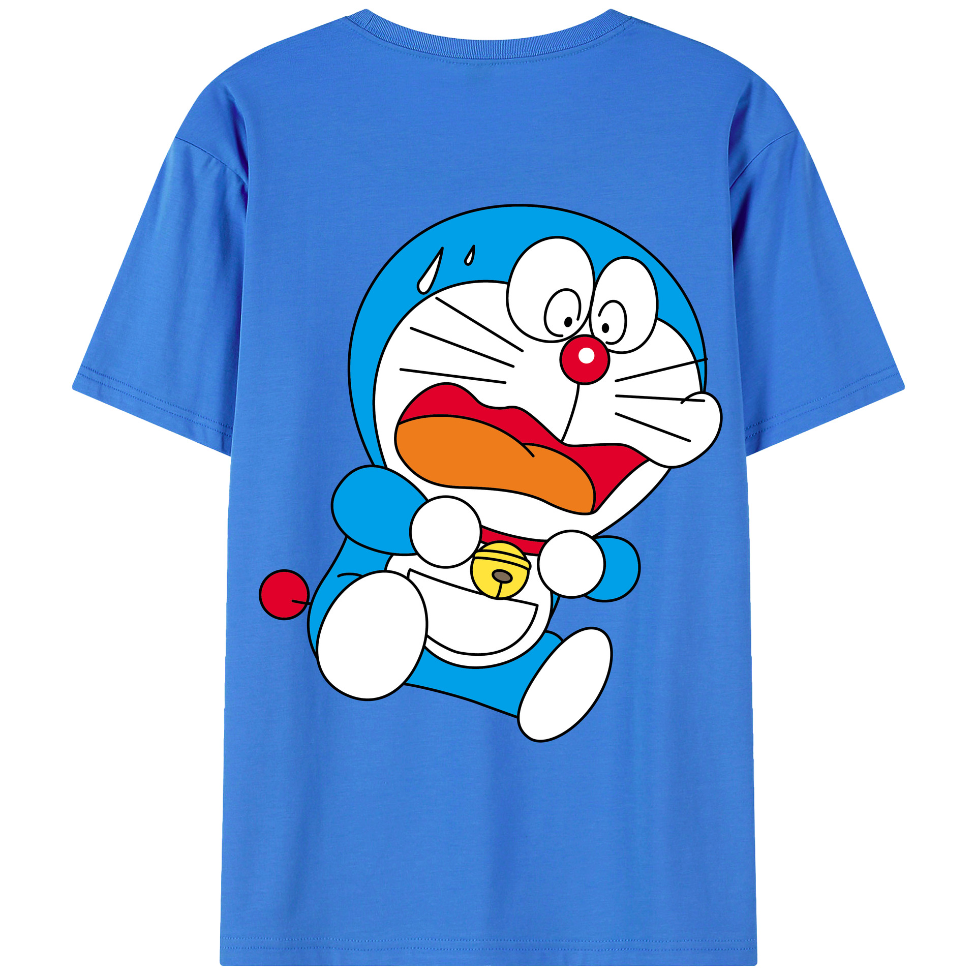 （画像用） ドラえもん Doraemon 綿100％ メンズ半袖Tシャツ（バックプリント） 通気性