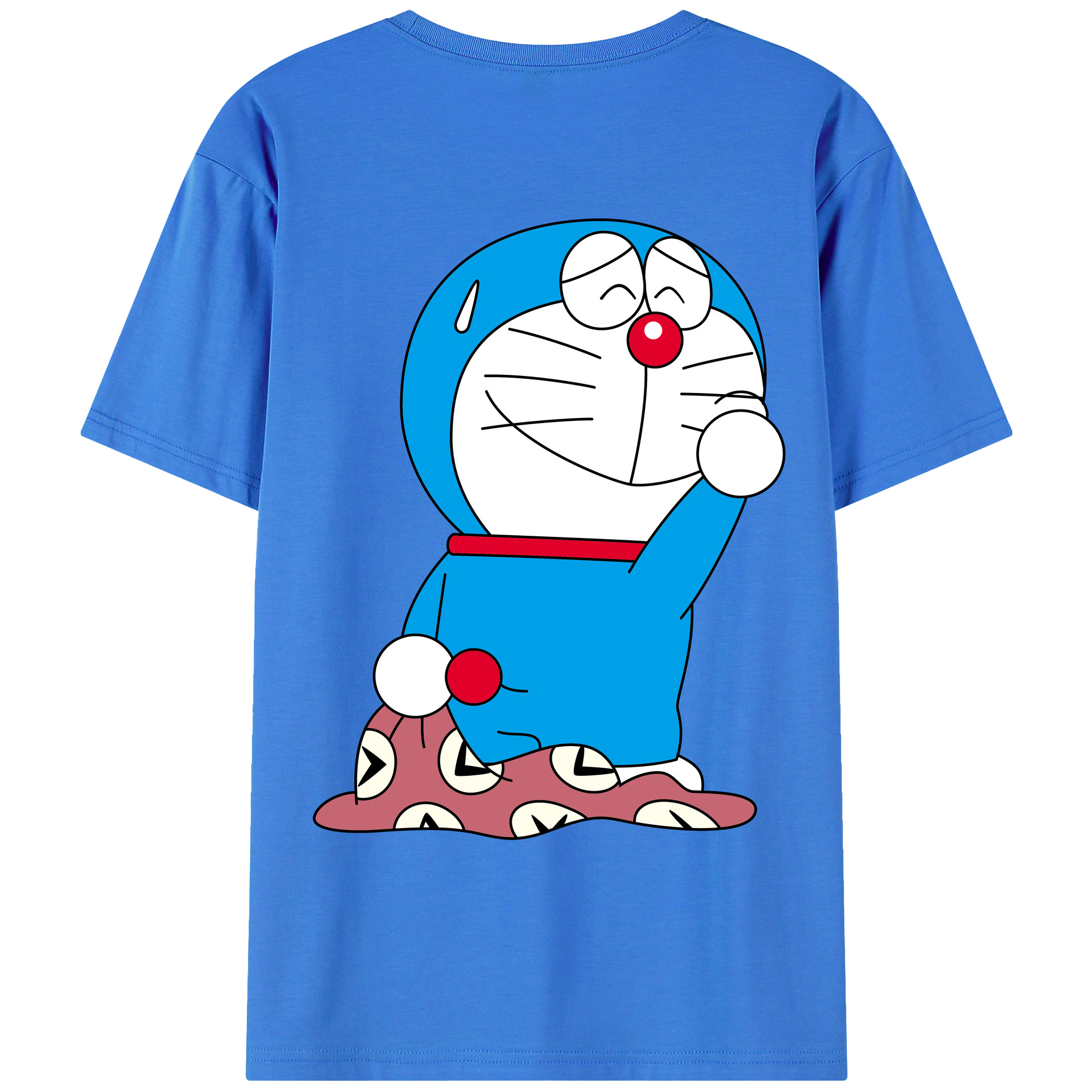 （画像用） ドラえもん Doraemon 綿100％ メンズ半袖Tシャツ（バックプリント） 通気性