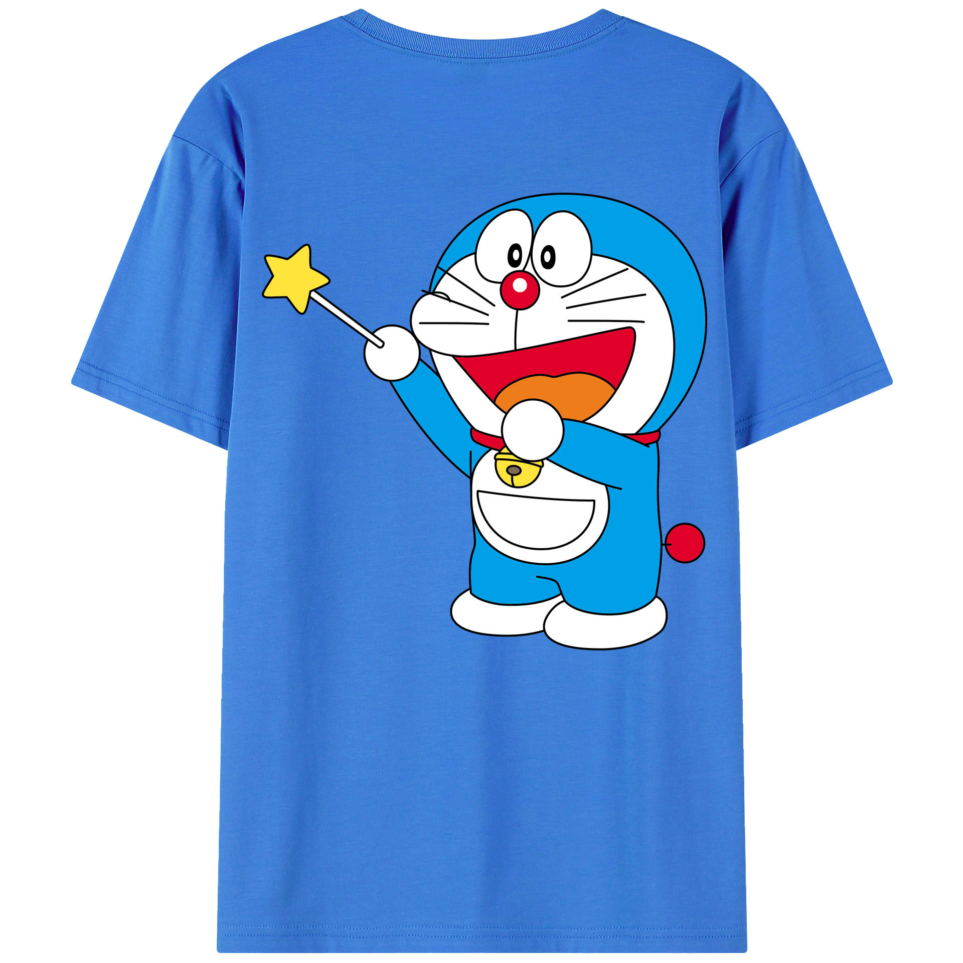（画像用） ドラえもん Doraemon 綿100％ メンズ半袖Tシャツ（バックプリント） 通気性