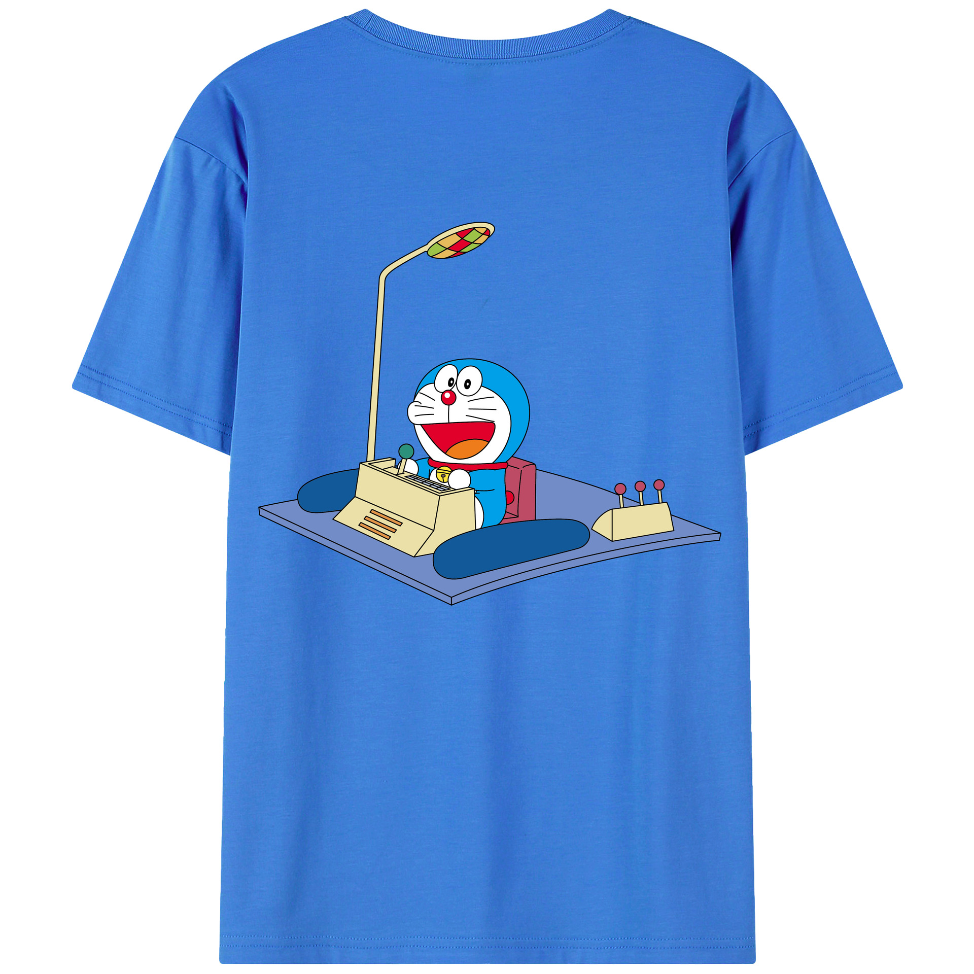 （画像用） ドラえもん Doraemon 綿100％ メンズ半袖Tシャツ（バックプリント） 通気性