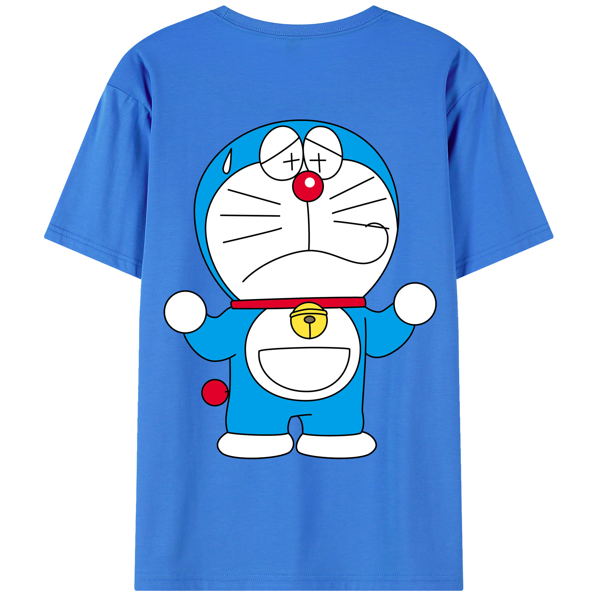（画像用） ドラえもん Doraemon 綿100％ メンズ半袖Tシャツ（バックプリント） 通気性