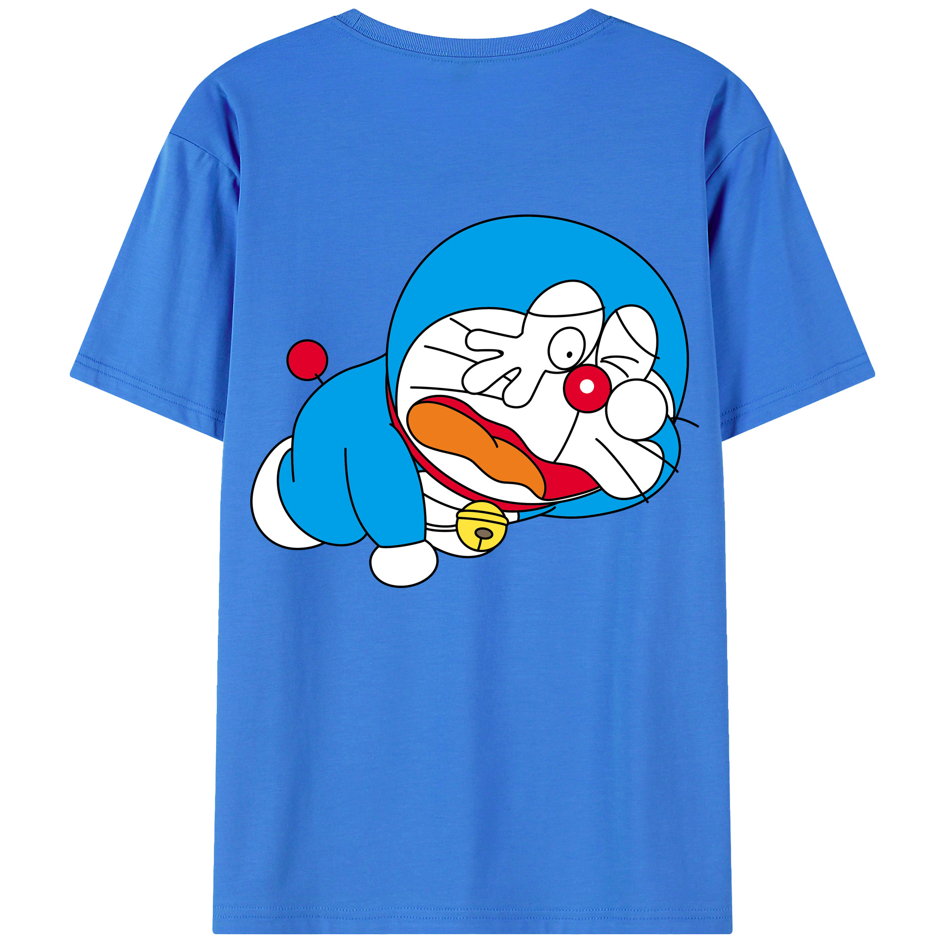 （画像用） ドラえもん Doraemon 綿100％ メンズ半袖Tシャツ（バックプリント） 通気性