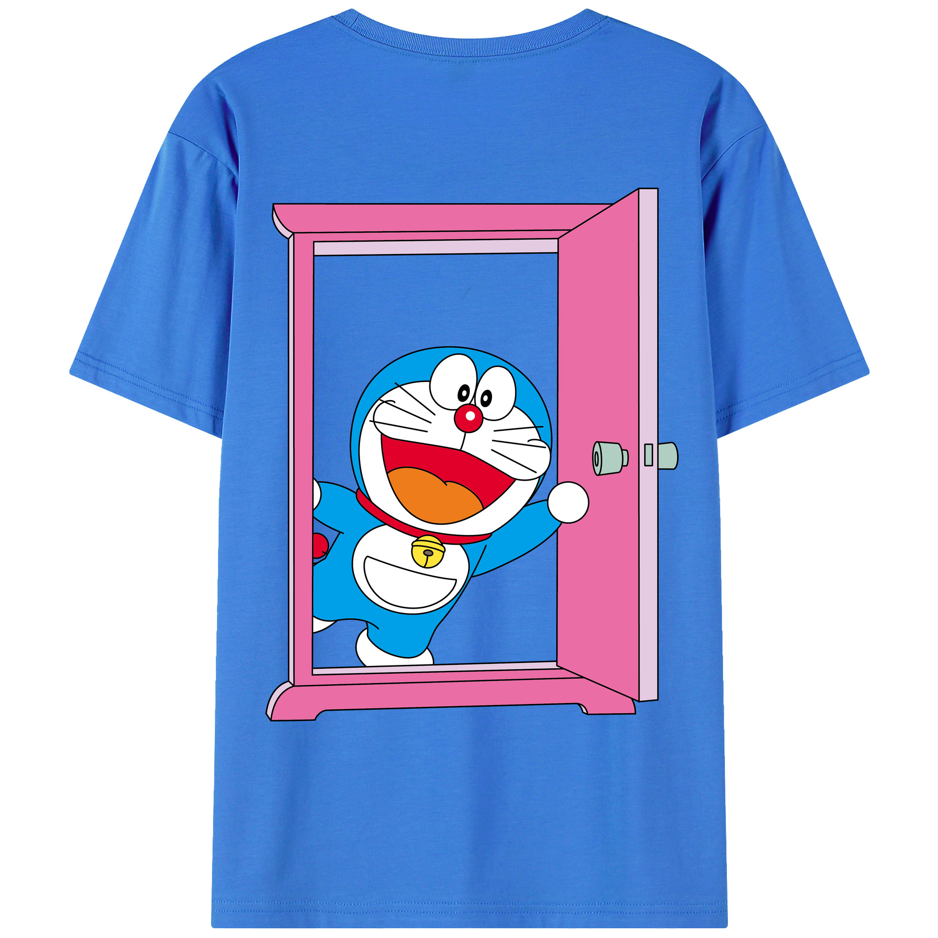 （画像用） ドラえもん Doraemon 綿100％ メンズ半袖Tシャツ（バックプリント） 通気性
