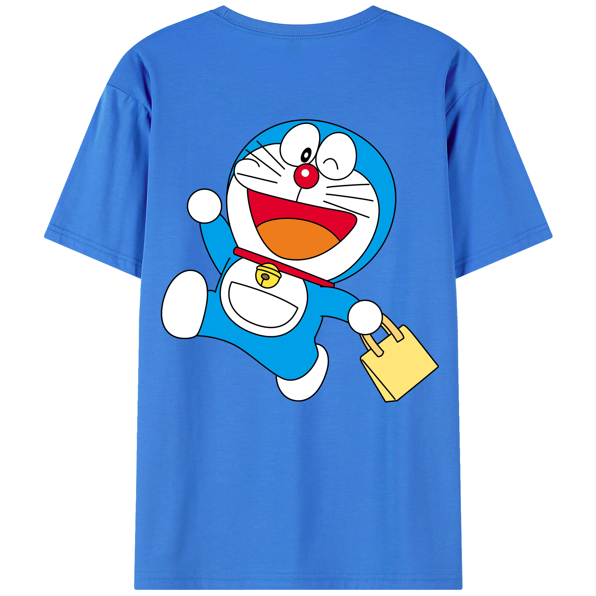 （画像用） ドラえもん Doraemon 綿100％ メンズ半袖Tシャツ（バックプリント） 通気性