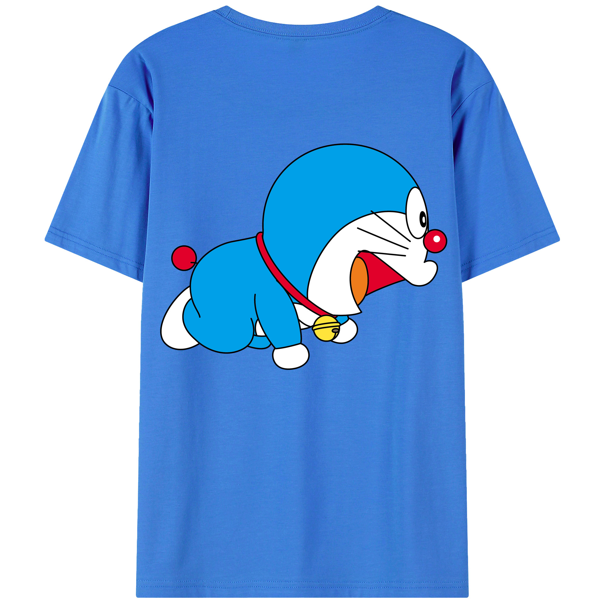 （画像用） ドラえもん Doraemon 綿100％ メンズ半袖Tシャツ（バックプリント） 通気性