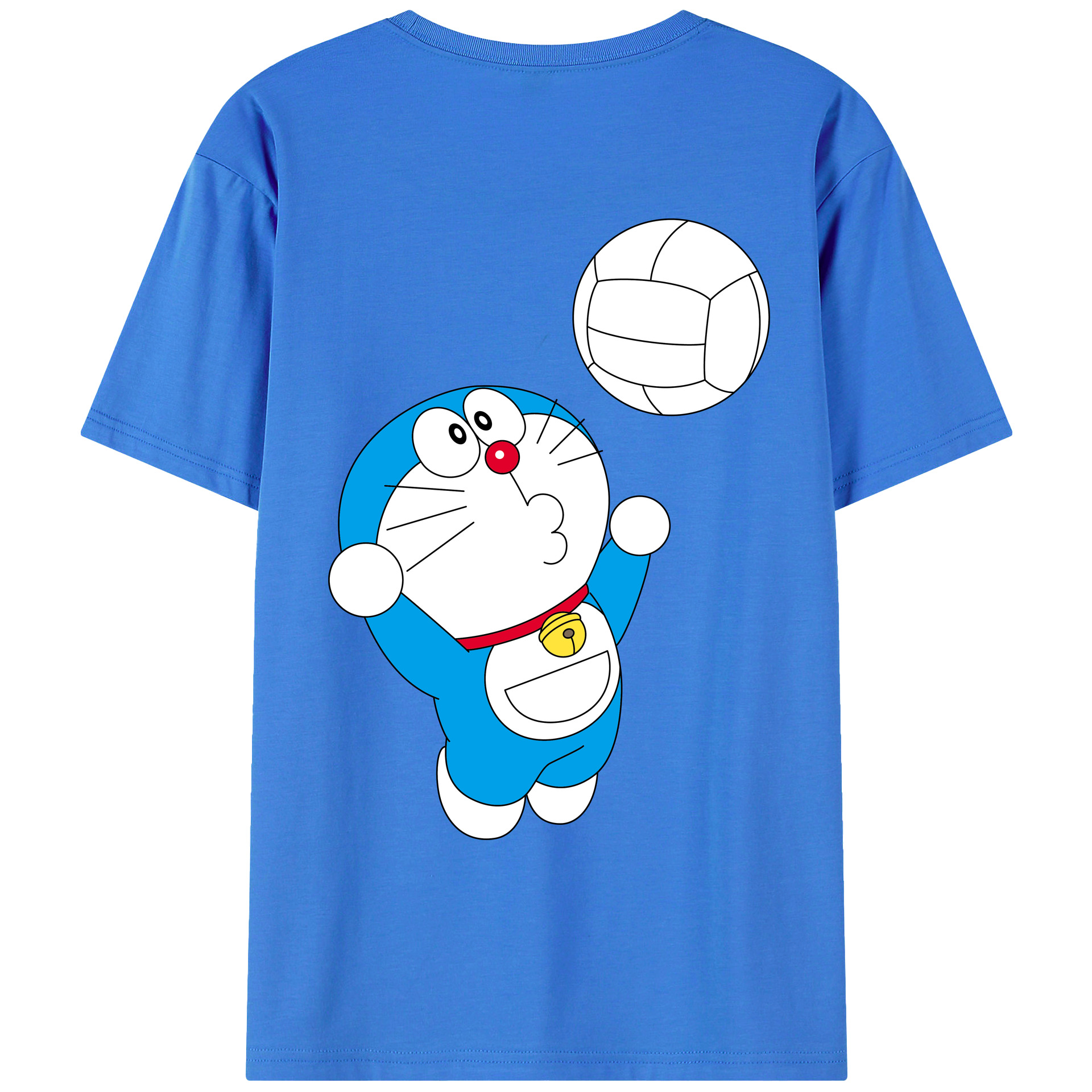 （画像用） ドラえもん Doraemon 綿100％ メンズ半袖Tシャツ（バックプリント） 通気性