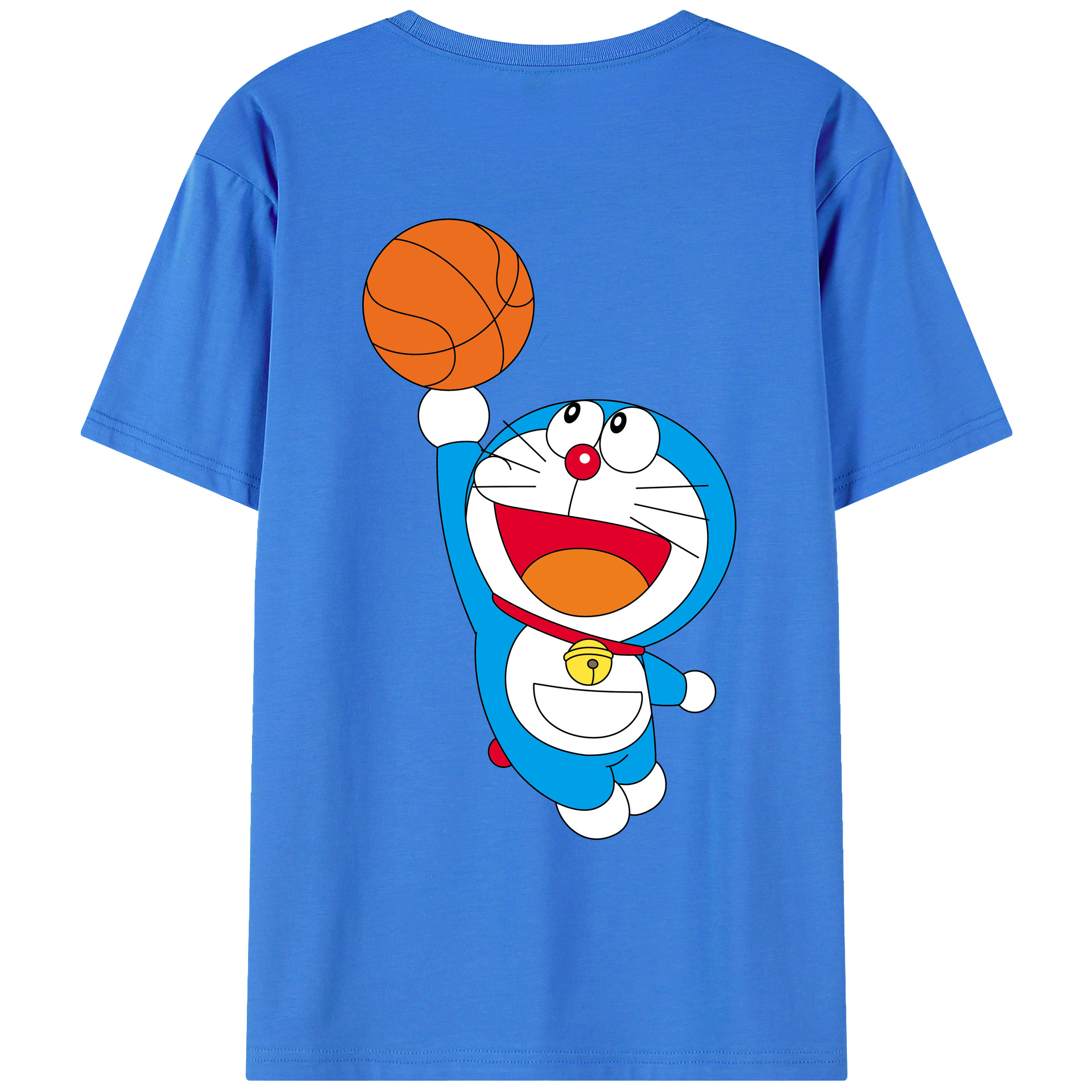 （画像用） ドラえもん Doraemon 綿100％ メンズ半袖Tシャツ（バックプリント） 通気性