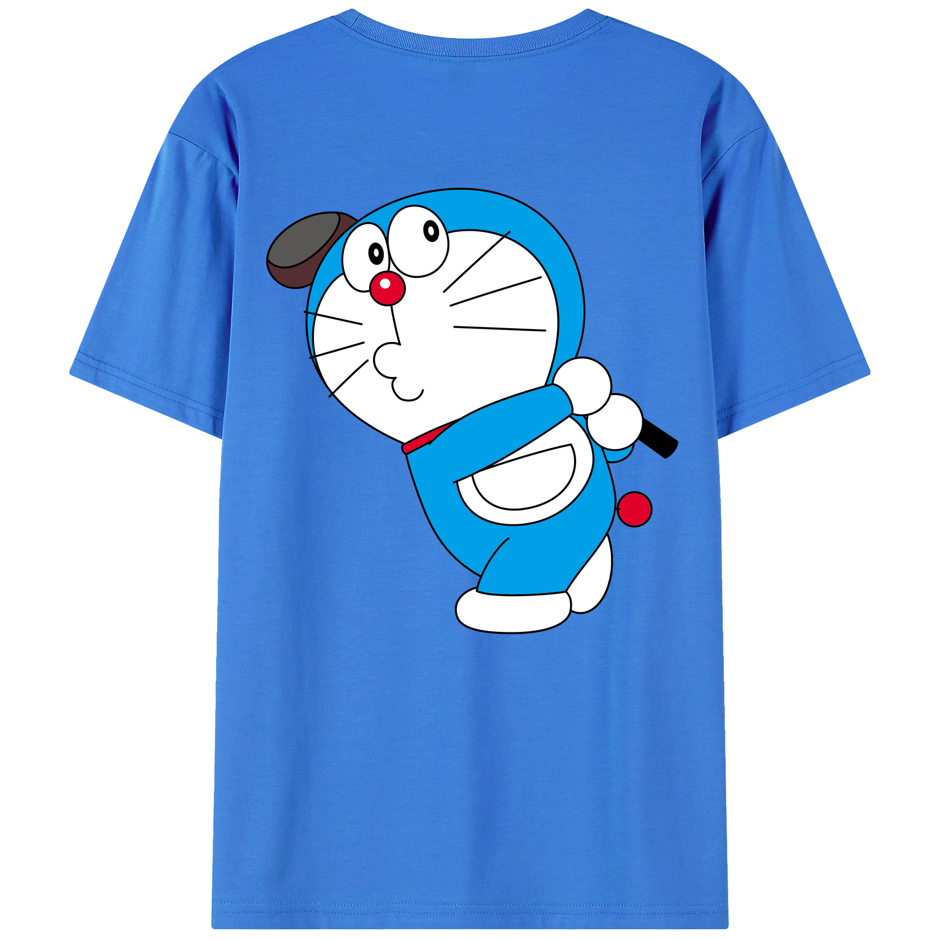 （画像用） ドラえもん Doraemon 綿100％ メンズ半袖Tシャツ（バックプリント） 通気性