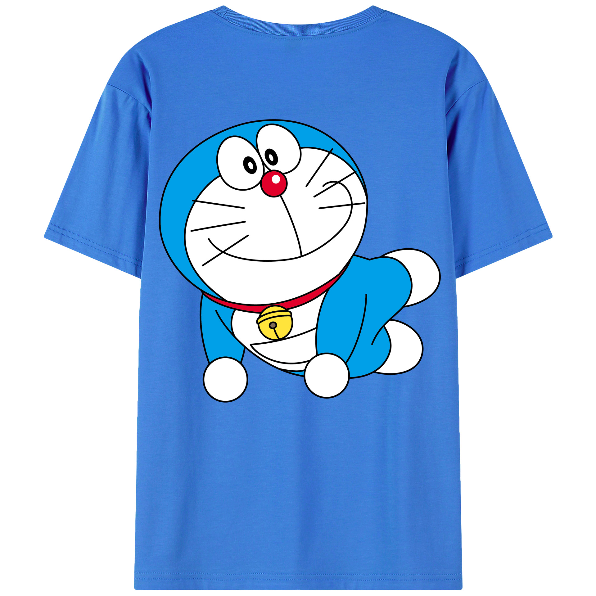 （画像用） ドラえもん Doraemon 綿100％ メンズ半袖Tシャツ（バックプリント） 通気性