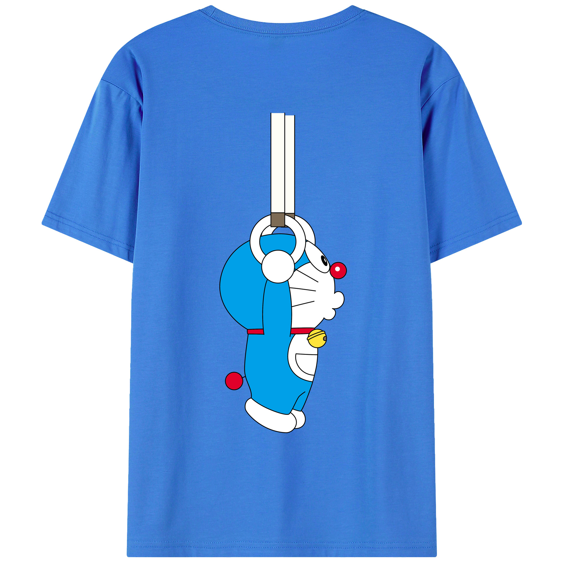 （画像用） ドラえもん Doraemon 綿100％ メンズ半袖Tシャツ（バックプリント） 通気性