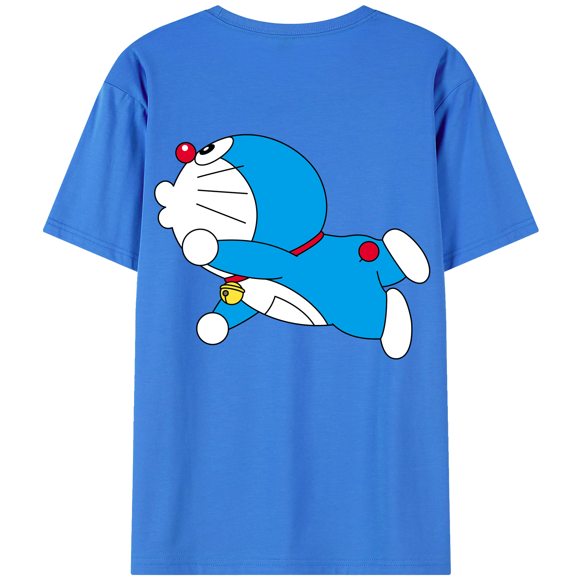 （画像用） ドラえもん Doraemon 綿100％ メンズ半袖Tシャツ（バックプリント） 通気性