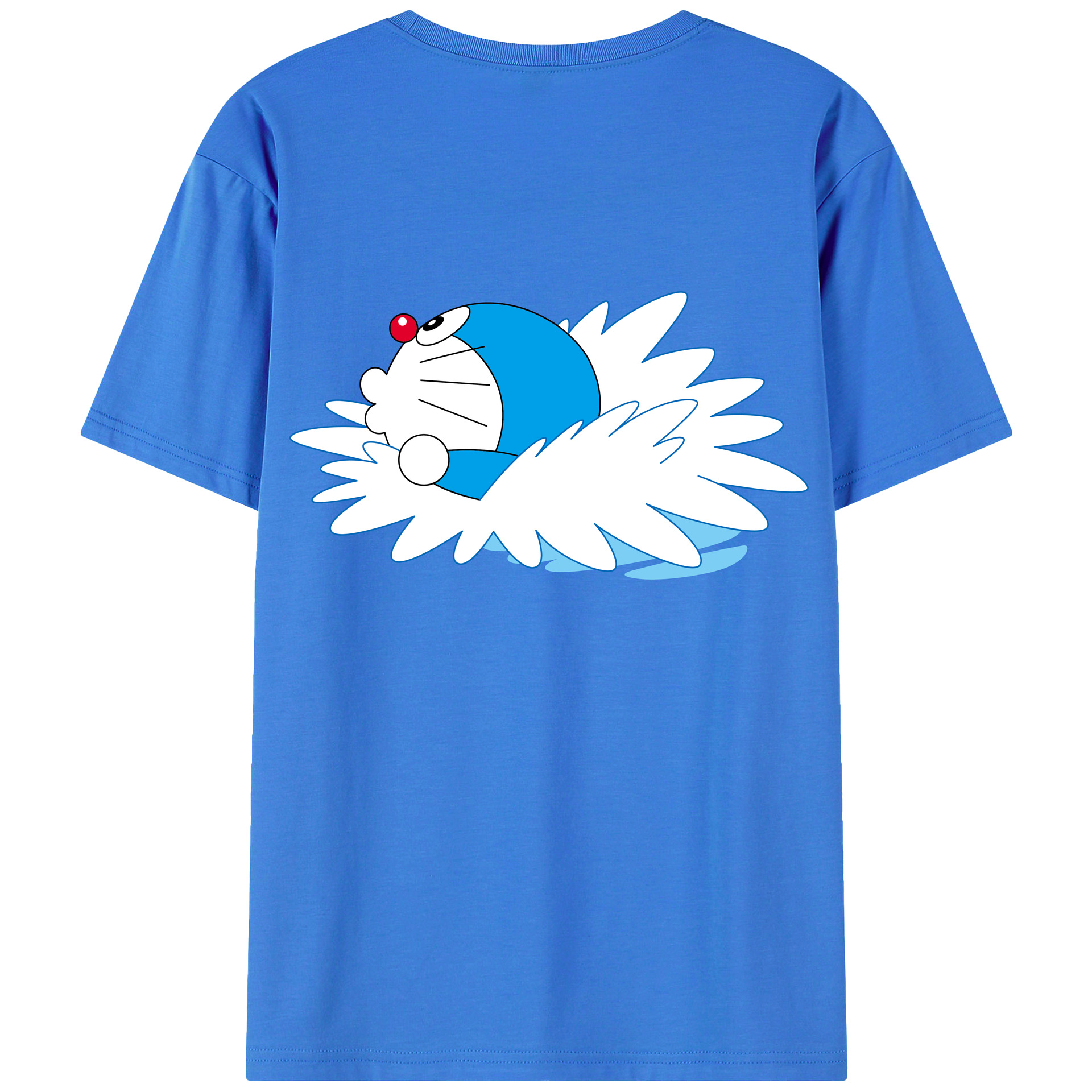 （画像用） ドラえもん Doraemon 綿100％ メンズ半袖Tシャツ（バックプリント） 通気性