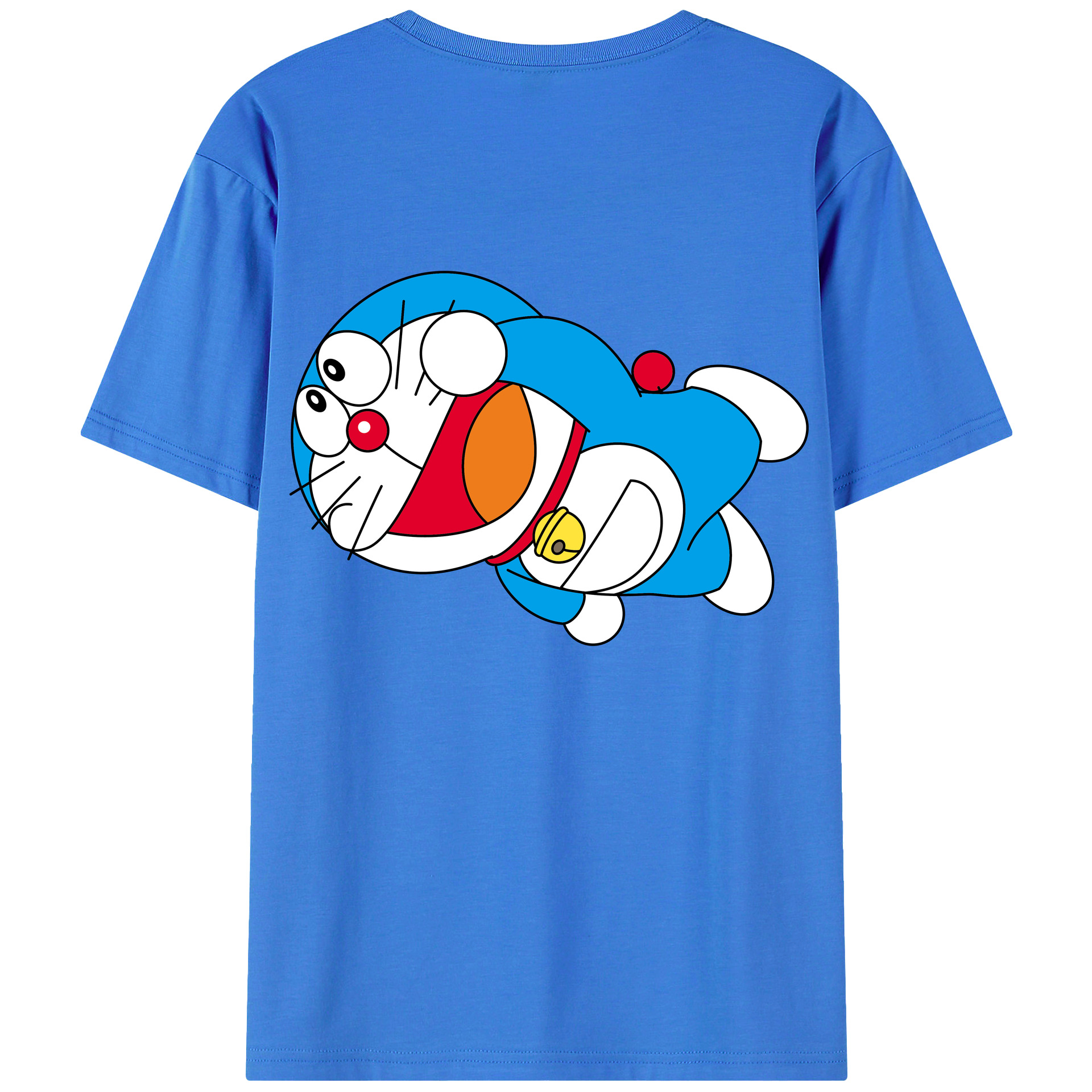 （画像用） ドラえもん Doraemon 綿100％ メンズ半袖Tシャツ（バックプリント） 通気性