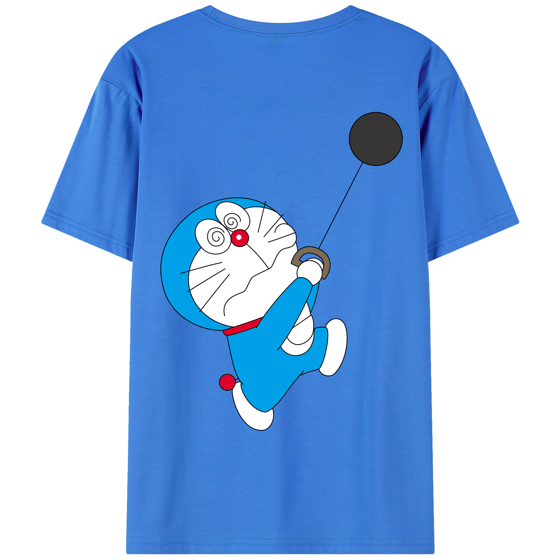 （画像用） ドラえもん Doraemon 綿100％ メンズ半袖Tシャツ（バックプリント） 通気性