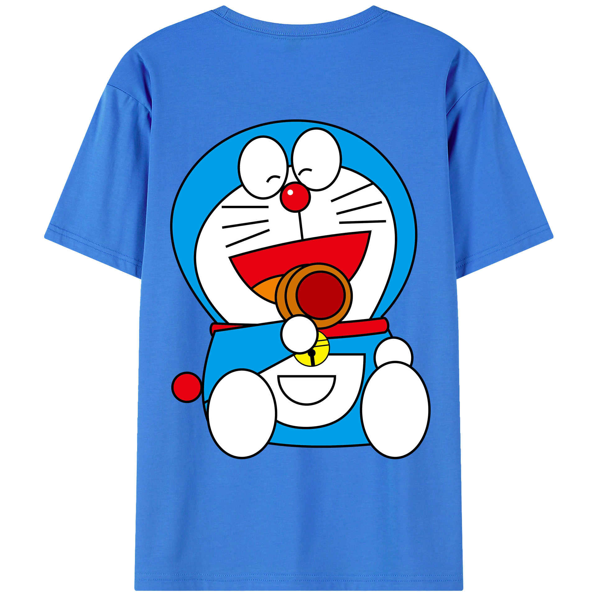（画像用） ドラえもん Doraemon 綿100％ メンズ半袖Tシャツ（バックプリント） 通気性