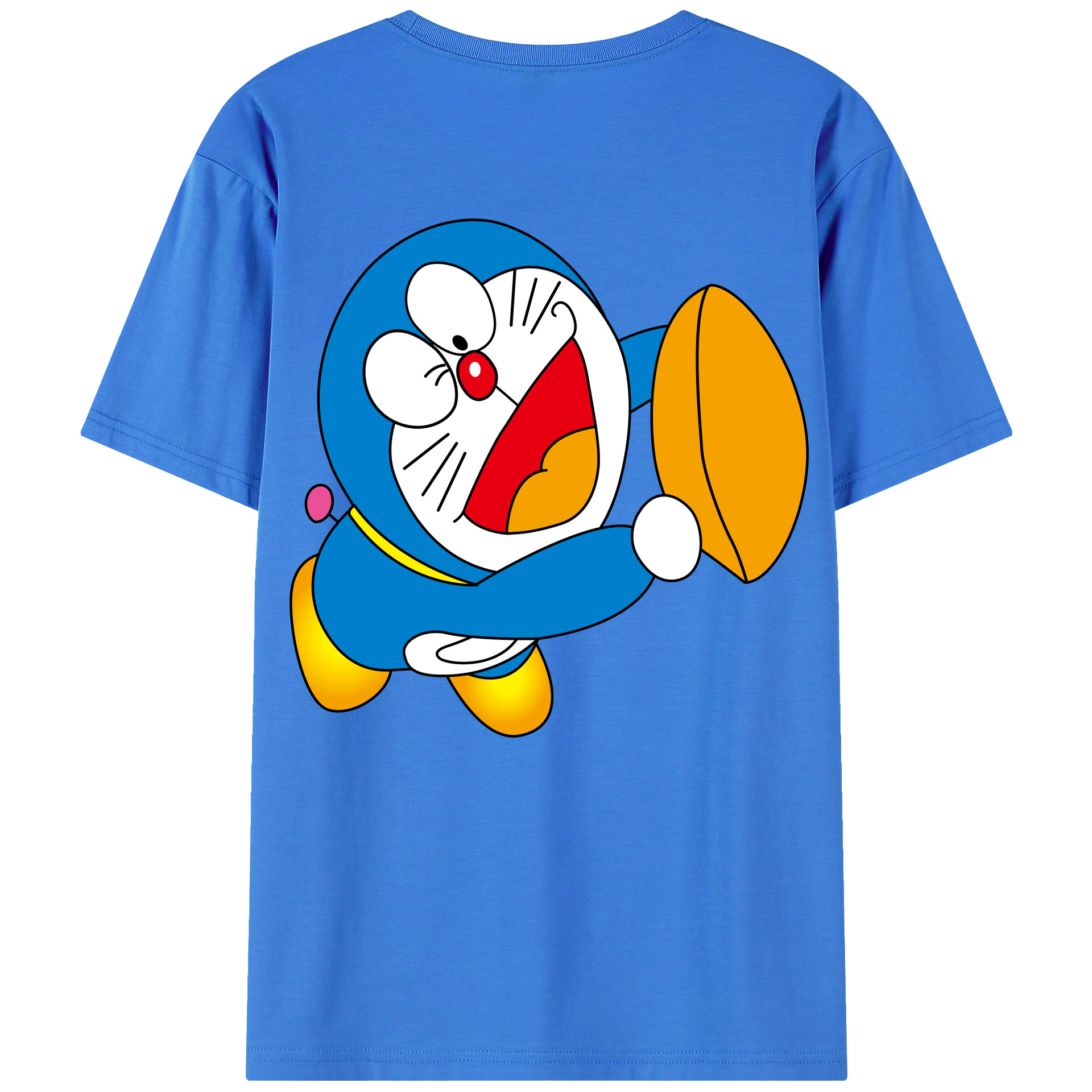 （画像用） ドラえもん Doraemon 綿100％ メンズ半袖Tシャツ（バックプリント） 通気性