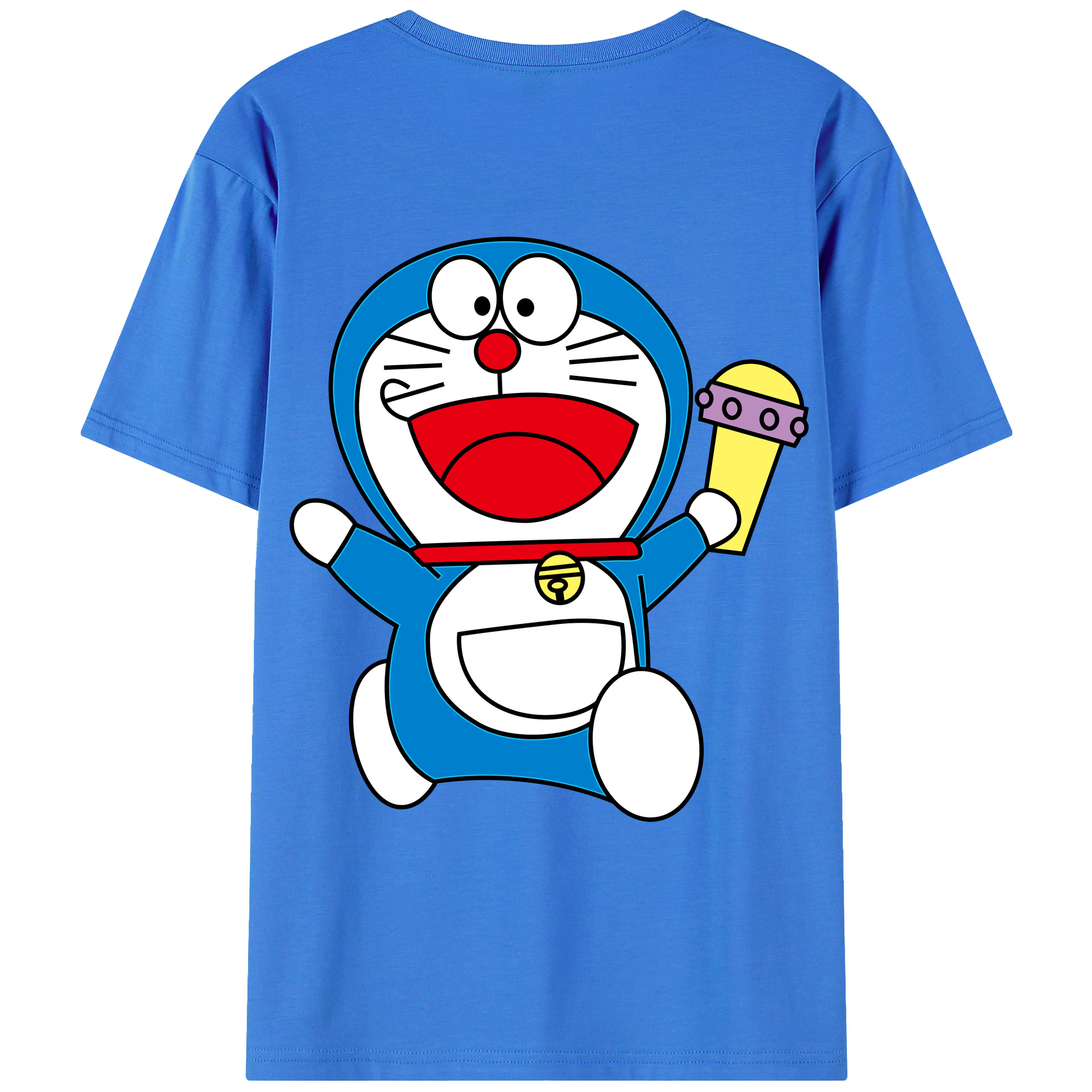 （画像用） ドラえもん Doraemon 綿100％ メンズ半袖Tシャツ（バックプリント） 通気性