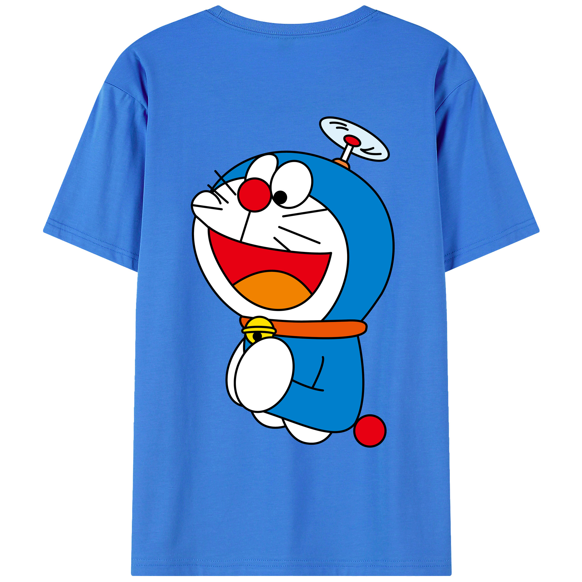 （画像用） ドラえもん Doraemon 綿100％ メンズ半袖Tシャツ（バックプリント） 通気性