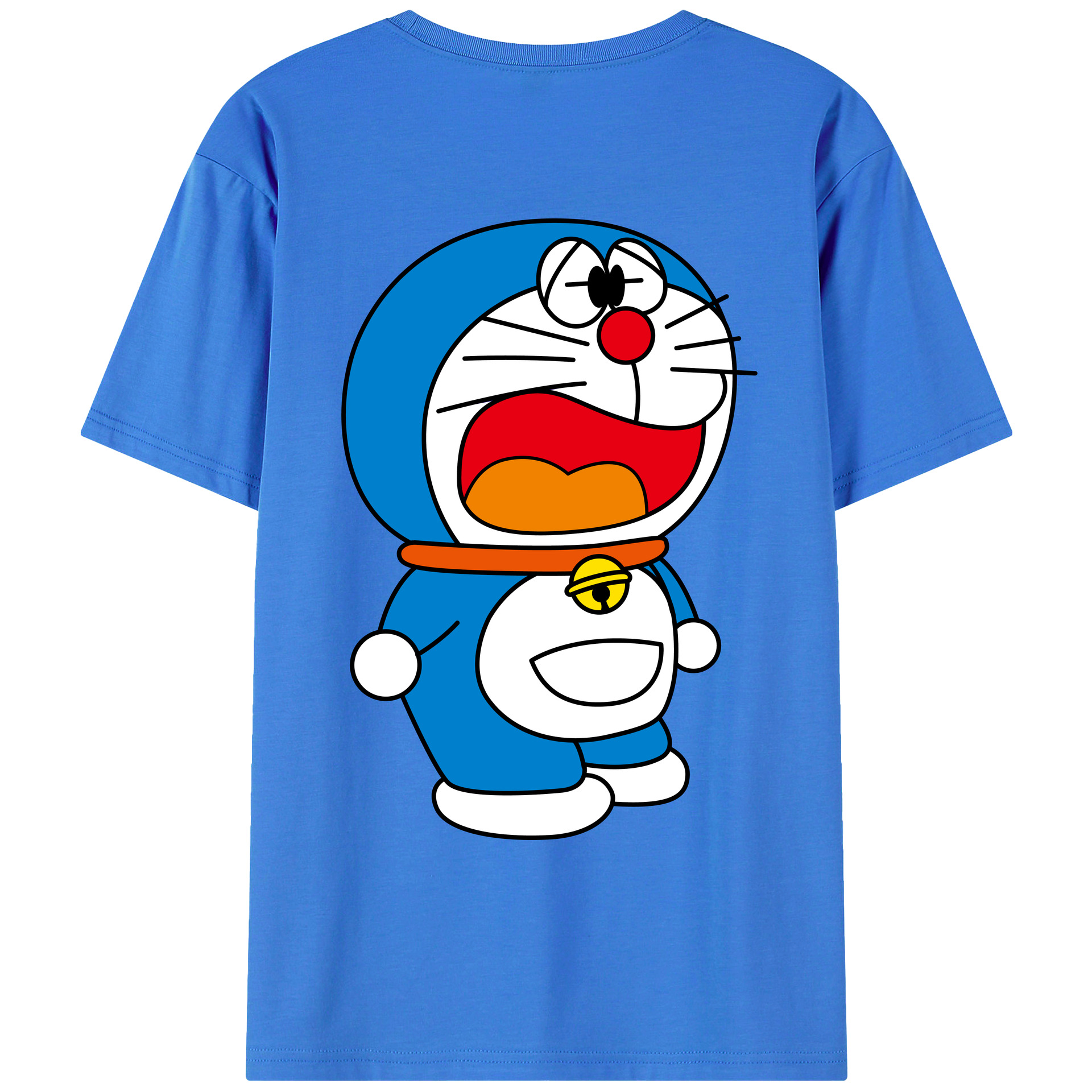 （画像用） ドラえもん Doraemon 綿100％ メンズ半袖Tシャツ（バックプリント） 通気性