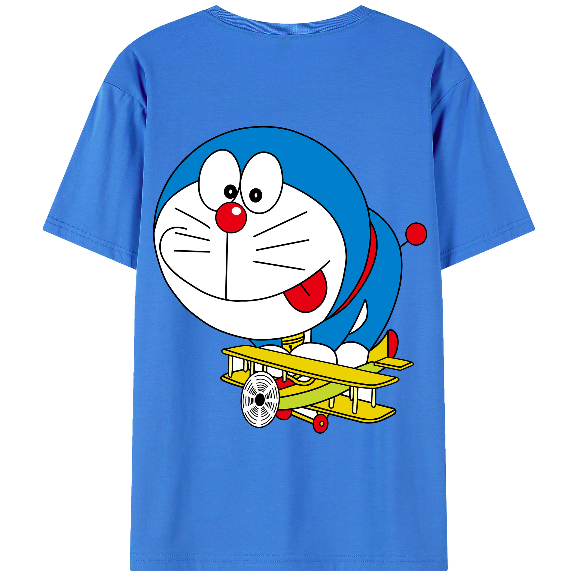 （画像用） ドラえもん Doraemon 綿100％ メンズ半袖Tシャツ（バックプリント） 通気性