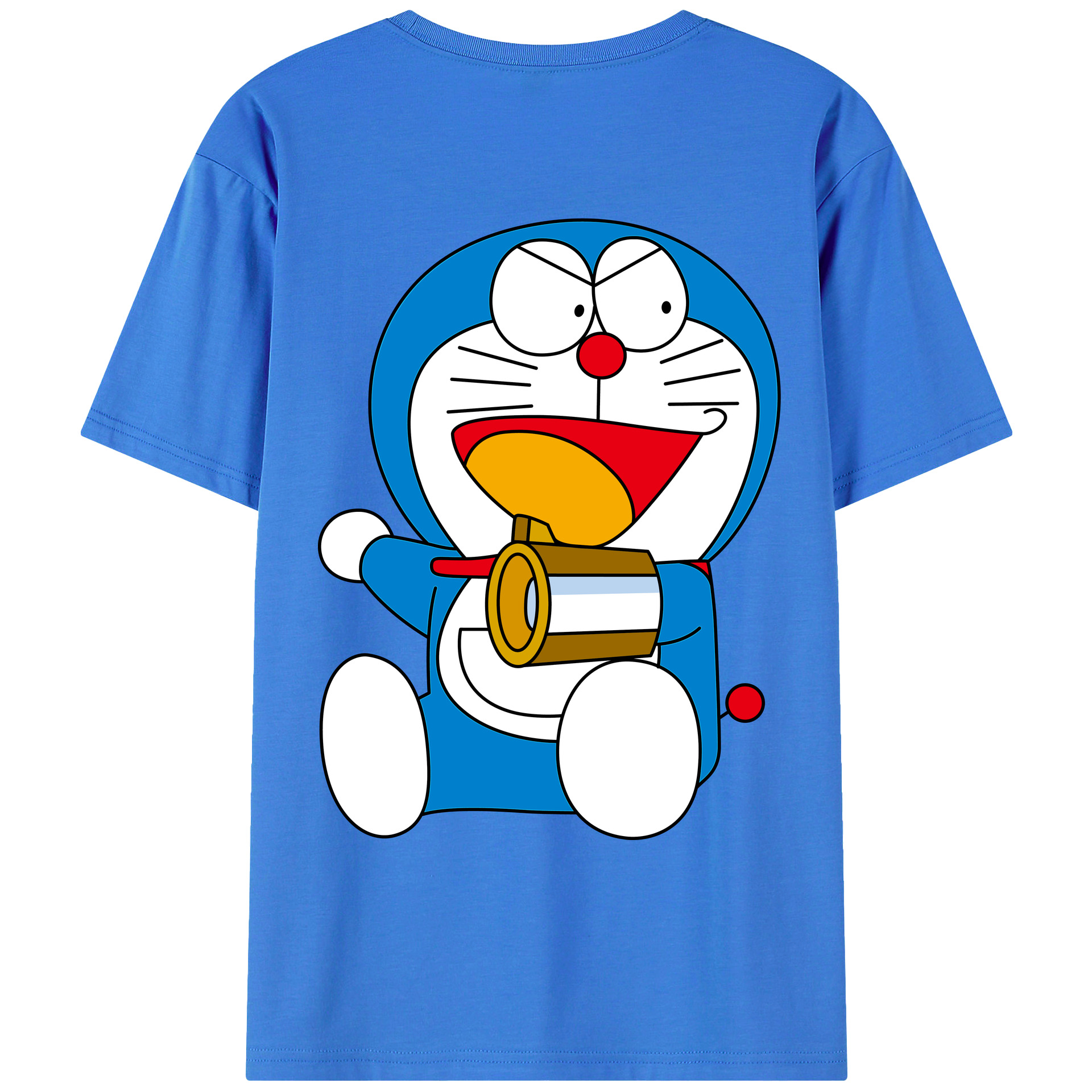 （画像用） ドラえもん Doraemon 綿100％ メンズ半袖Tシャツ（バックプリント） 通気性