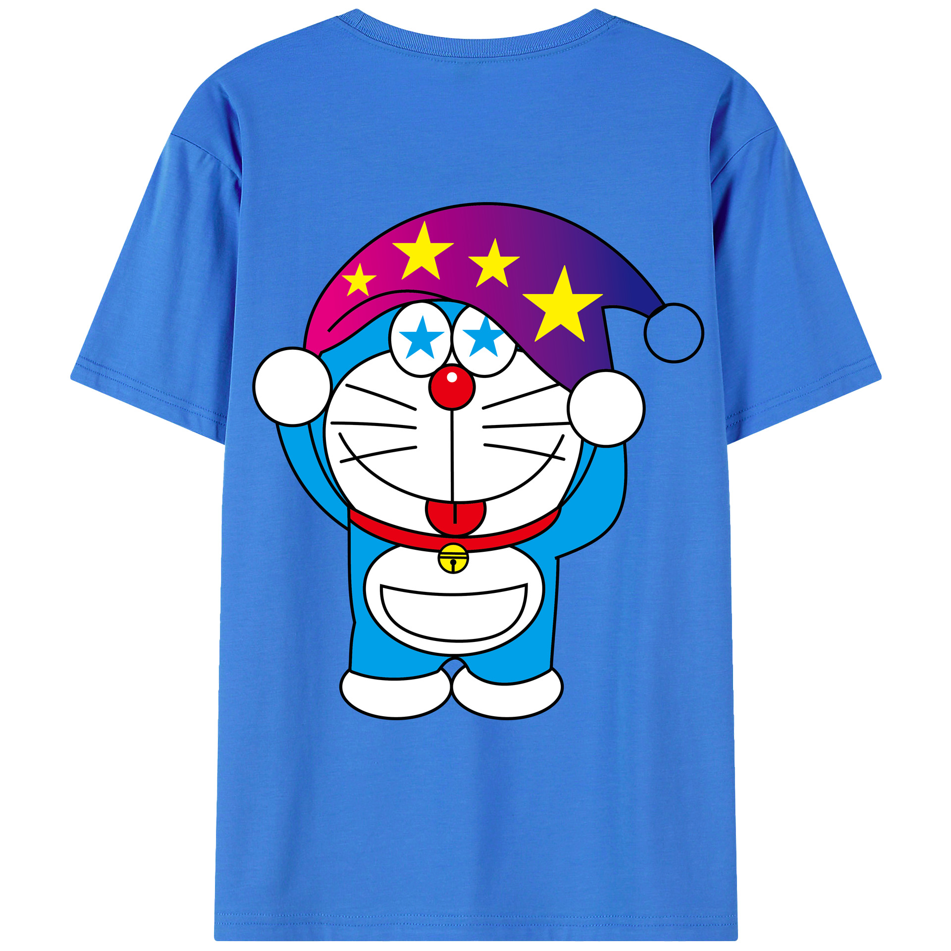 （画像用） ドラえもん Doraemon 綿100％ メンズ半袖Tシャツ（バックプリント） 通気性