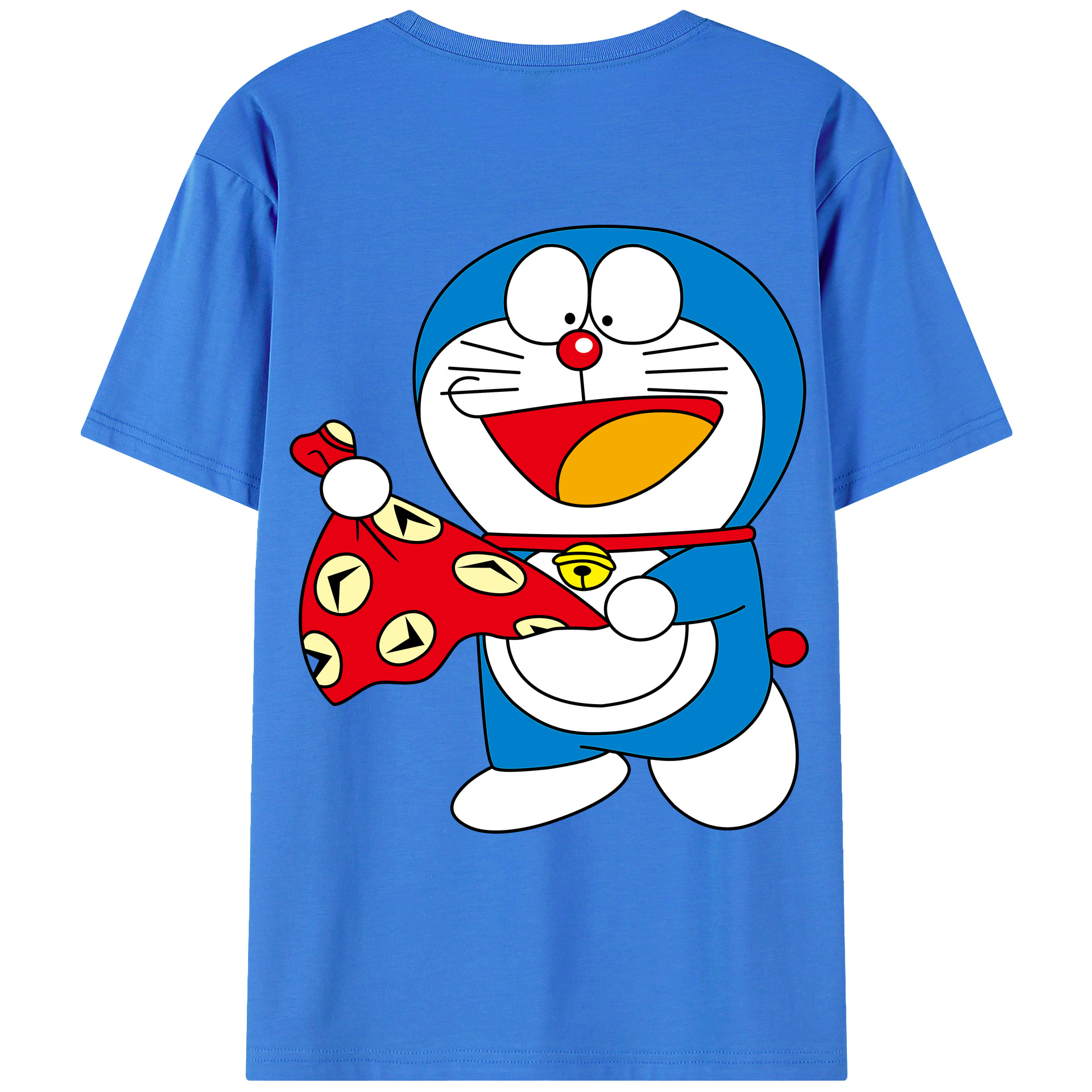 （画像用） ドラえもん Doraemon 綿100％ メンズ半袖Tシャツ（バックプリント） 通気性