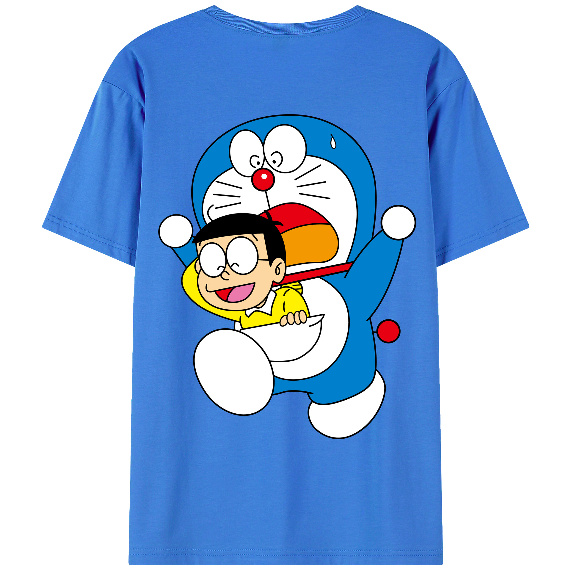 （画像用） ドラえもん Doraemon 綿100％ メンズ半袖Tシャツ（バックプリント） 通気性