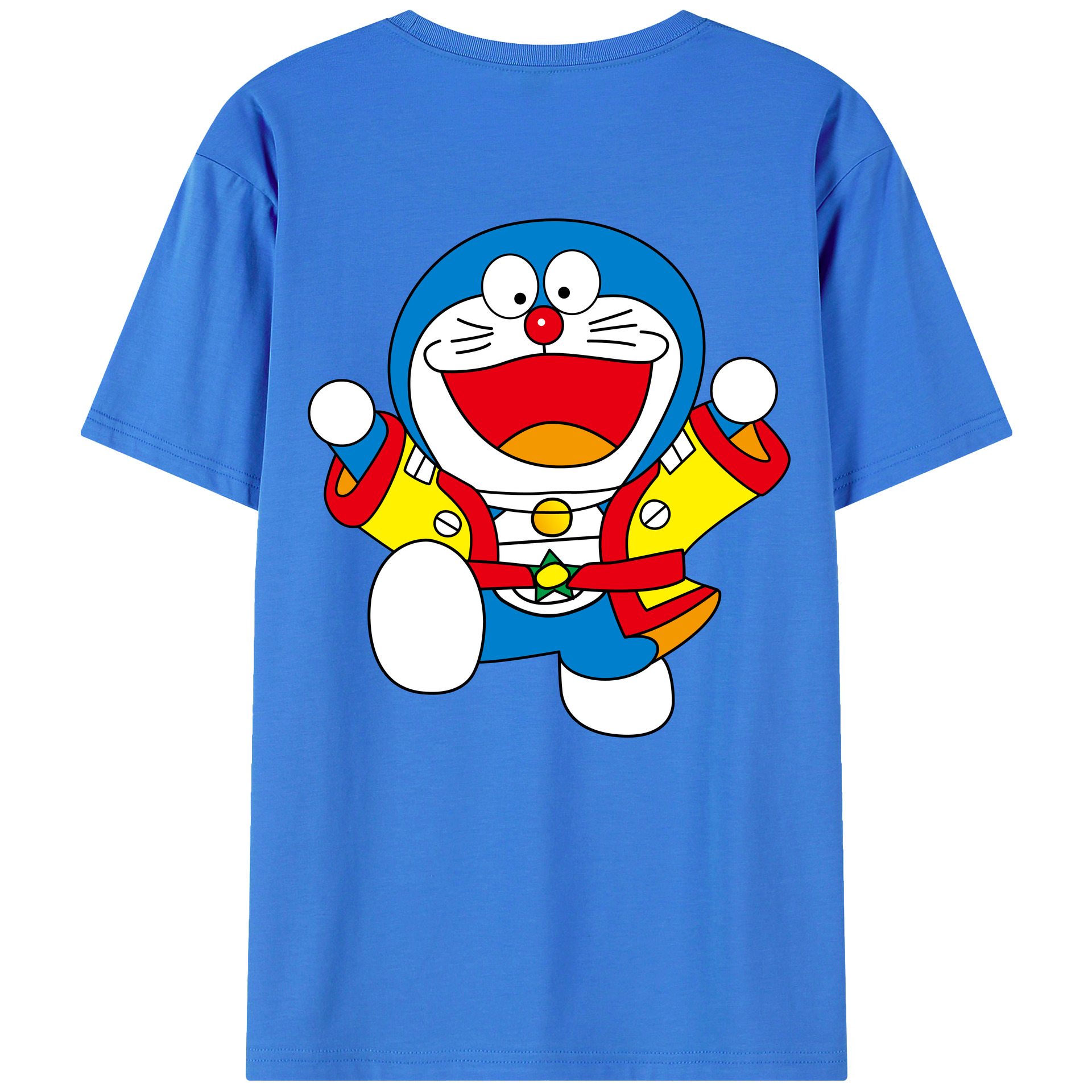 （画像用） ドラえもん Doraemon 綿100％ メンズ半袖Tシャツ（バックプリント） 通気性