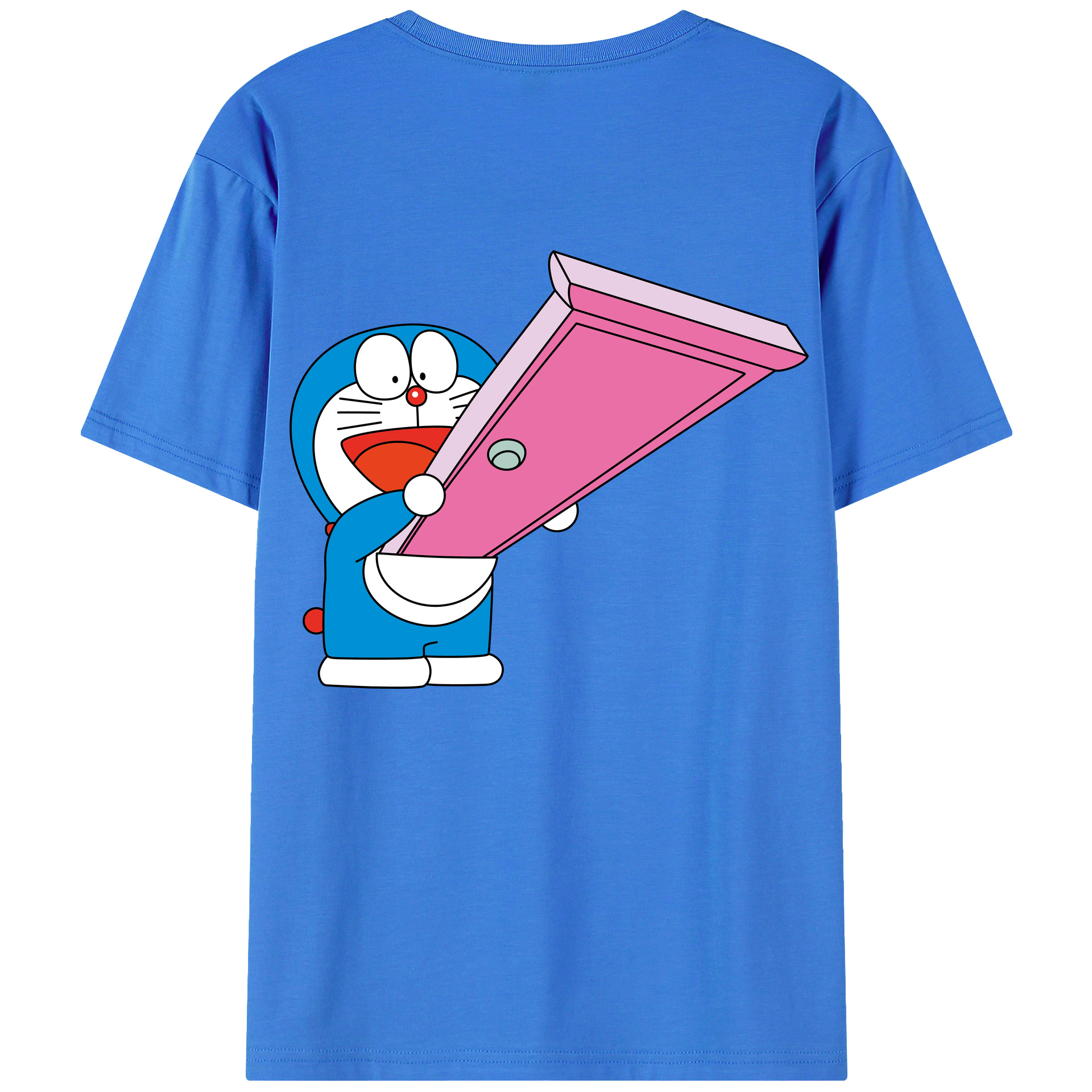 （画像用） ドラえもん Doraemon 綿100％ メンズ半袖Tシャツ（バックプリント） 通気性