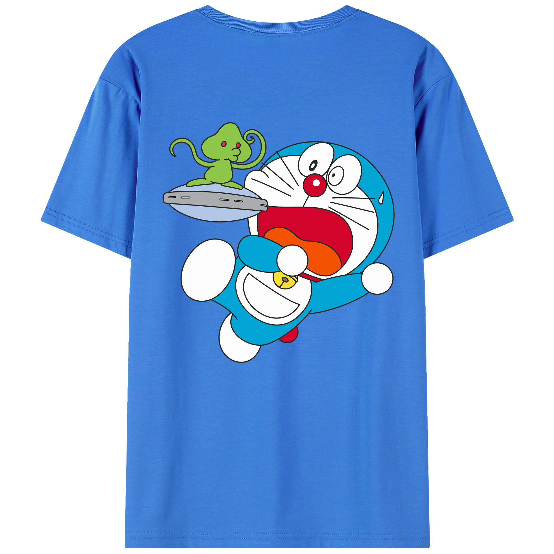 （画像用） ドラえもん Doraemon 綿100％ メンズ半袖Tシャツ（バックプリント） 通気性