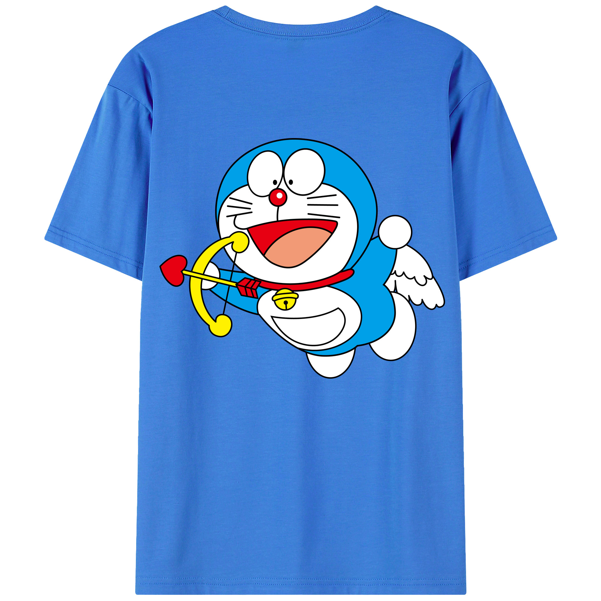 （画像用） ドラえもん Doraemon 綿100％ メンズ半袖Tシャツ（バックプリント） 通気性