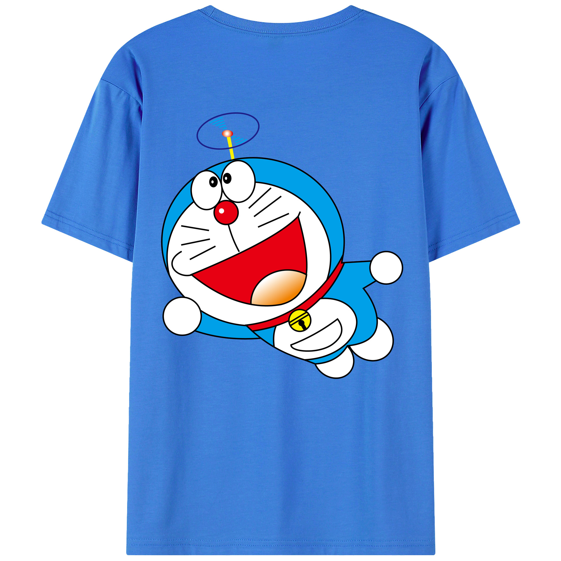 （画像用） ドラえもん Doraemon 綿100％ メンズ半袖Tシャツ（バックプリント） 通気性