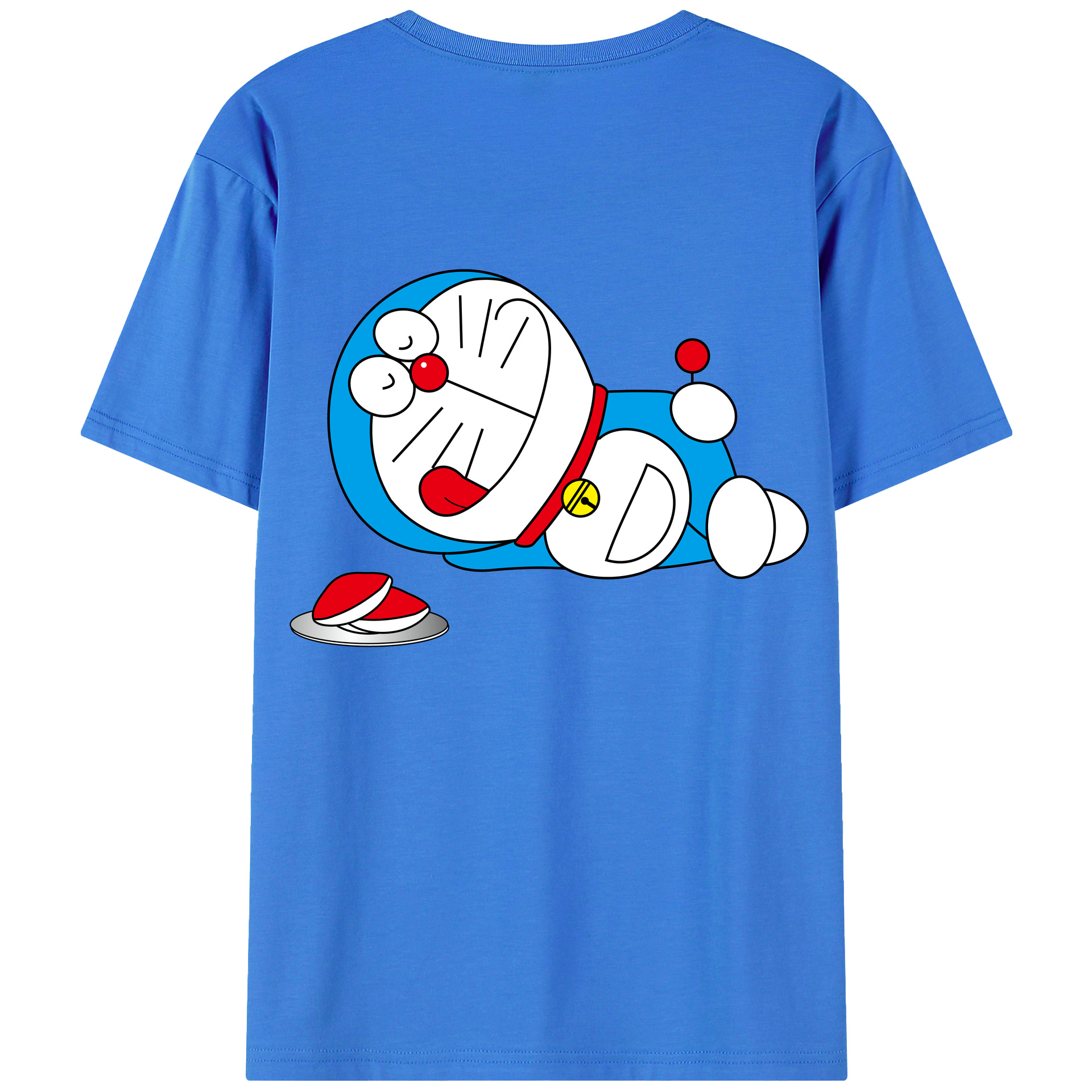（画像用） ドラえもん Doraemon 綿100％ メンズ半袖Tシャツ（バックプリント） 通気性
