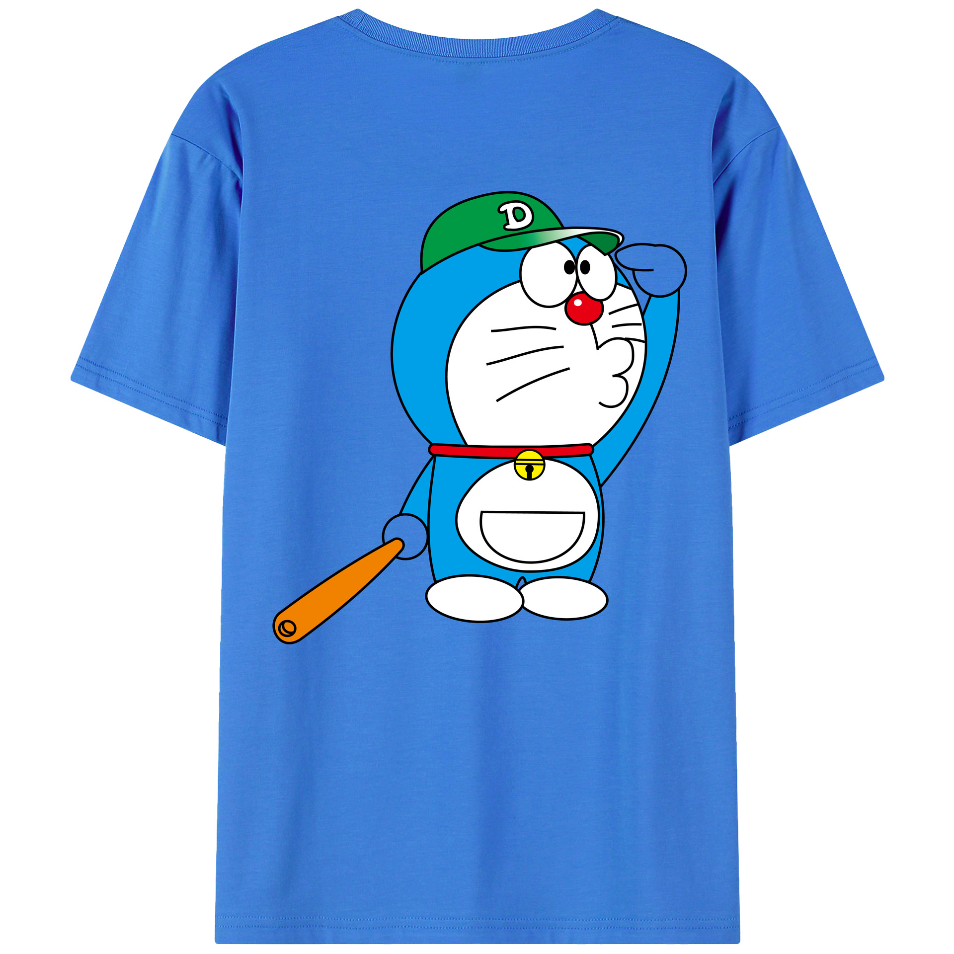 （画像用） ドラえもん Doraemon 綿100％ メンズ半袖Tシャツ（バックプリント） 通気性