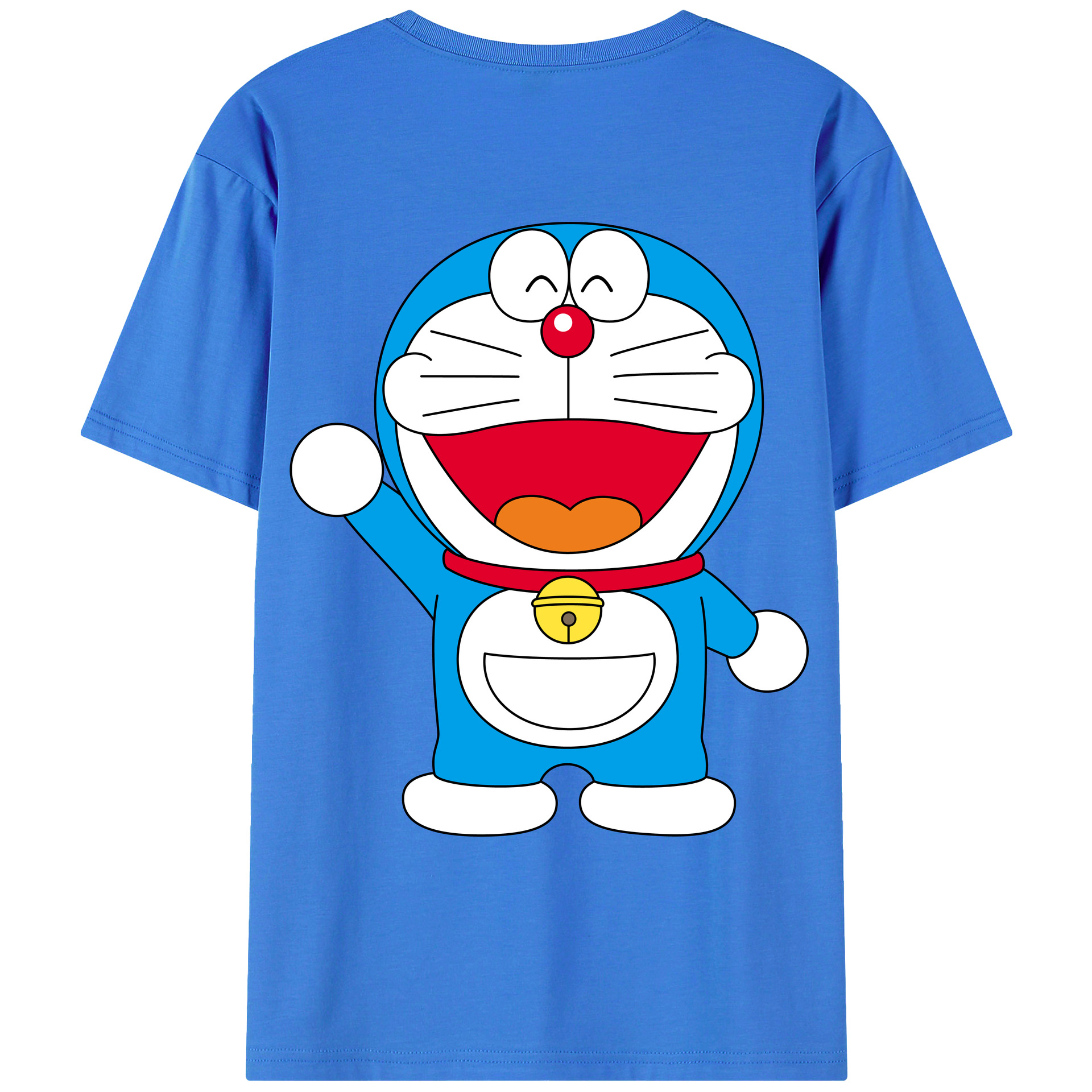 （画像用） ドラえもん Doraemon 綿100％ メンズ半袖Tシャツ（バックプリント） 通気性