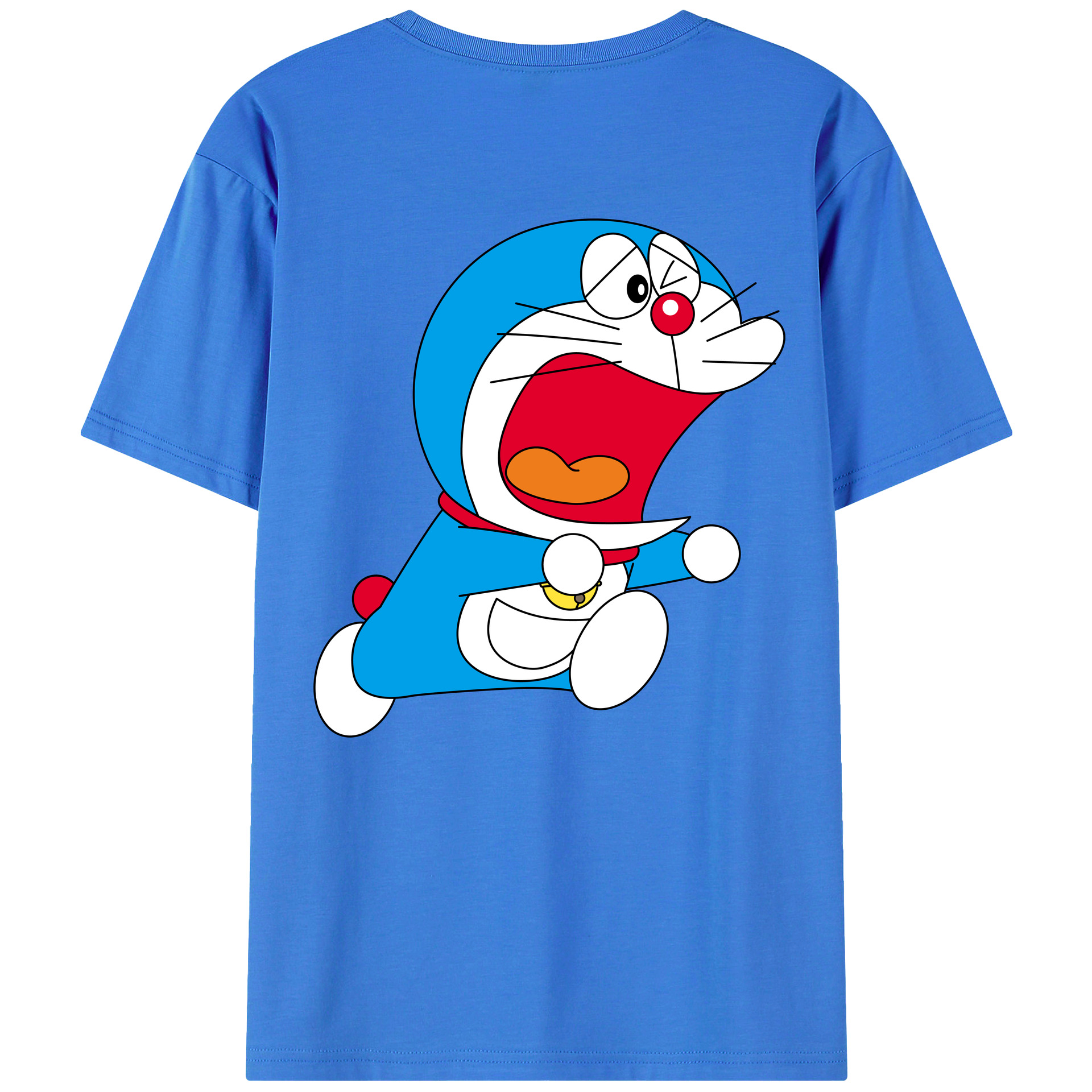 （画像用） ドラえもん Doraemon 綿100％ メンズ半袖Tシャツ（バックプリント） 通気性