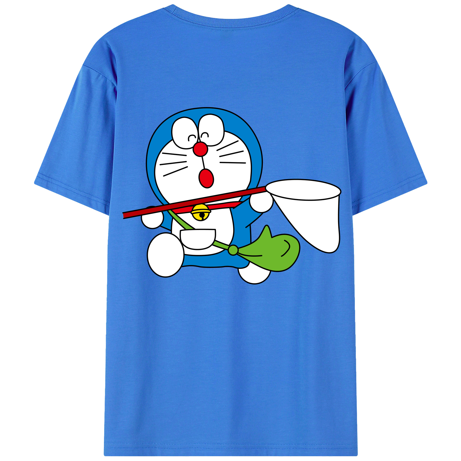 （画像用） ドラえもん Doraemon 綿100％ メンズ半袖Tシャツ（バックプリント） 通気性